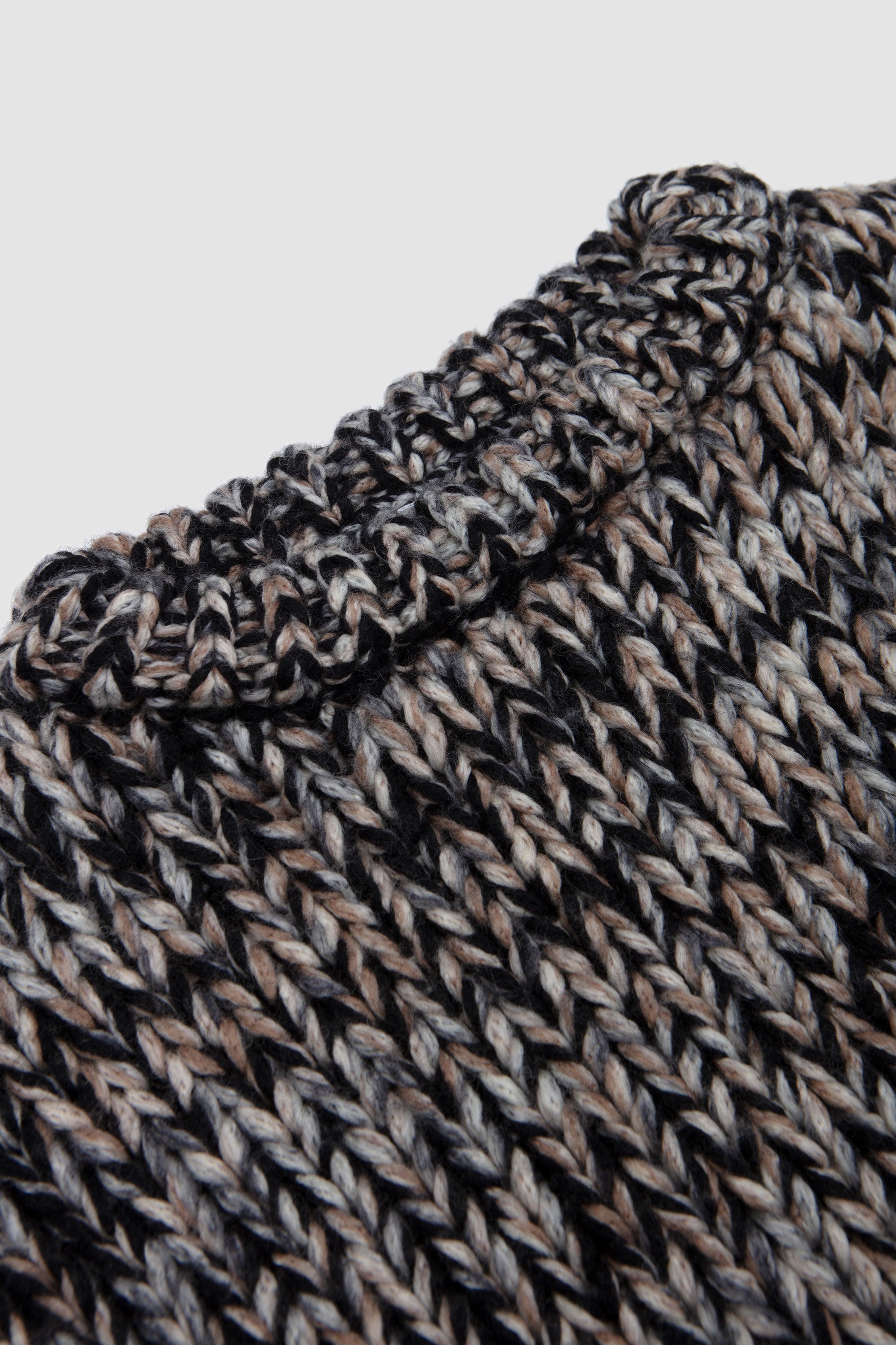 Boxy Crew Neck Sweater Black/ White/ Brown