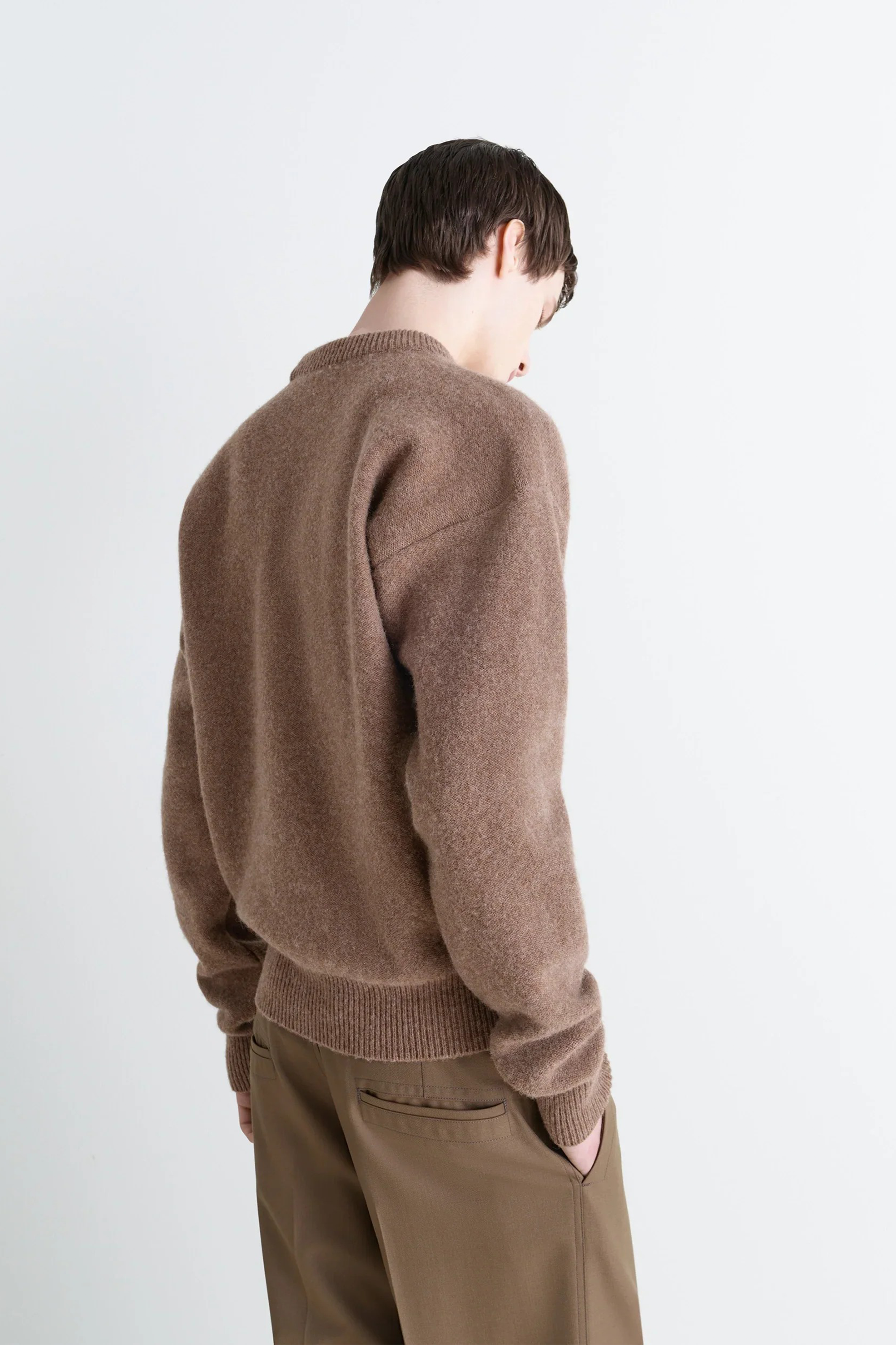 Boxy V Neck Sweater Hazelnut Melange