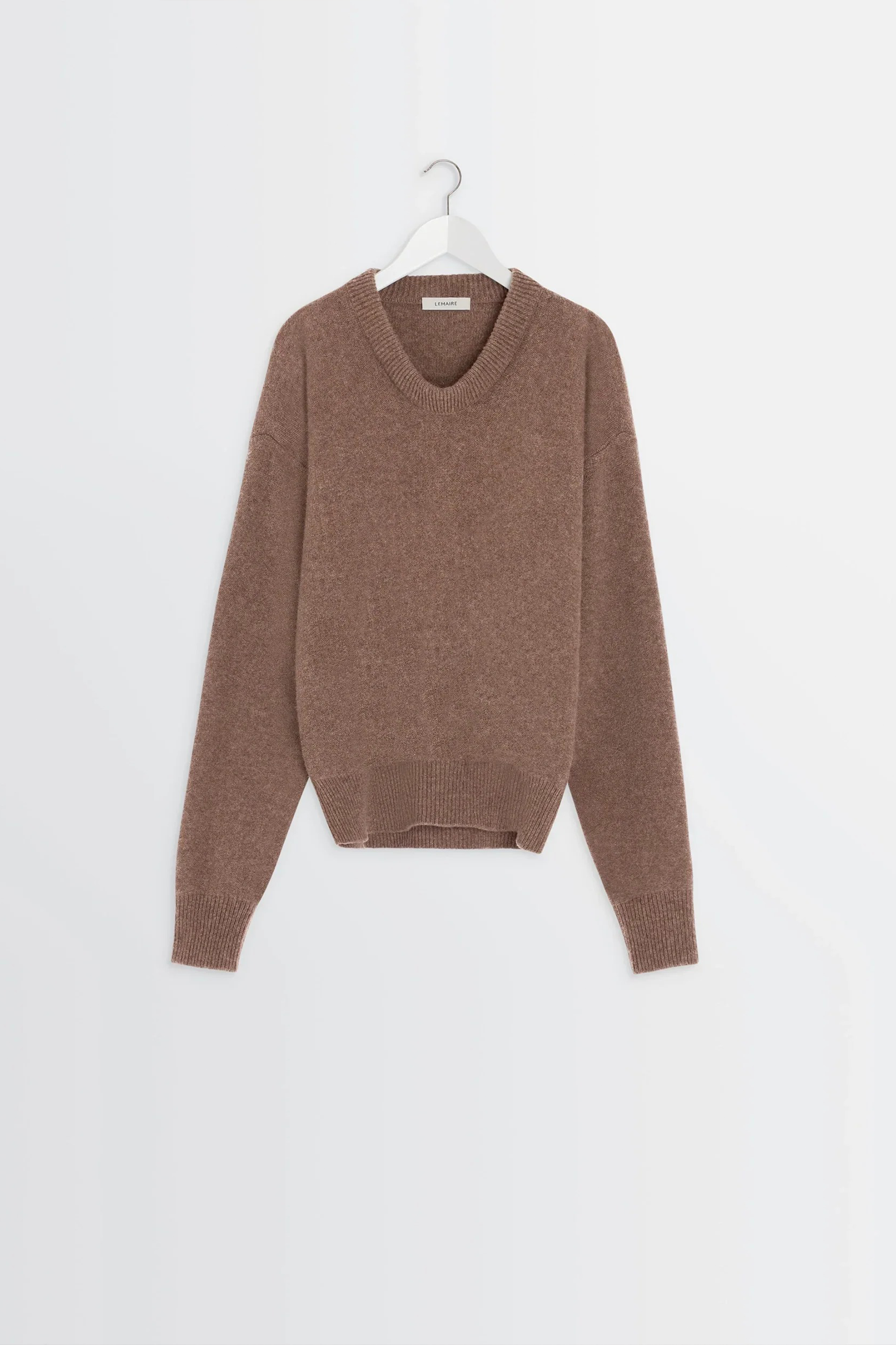 Boxy V Neck Sweater Hazelnut Melange_5