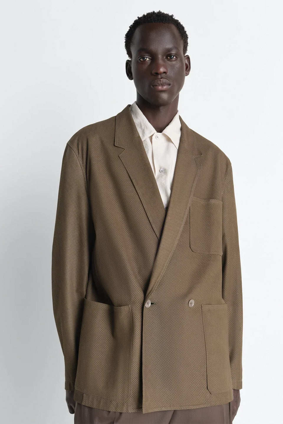 DB Leather Tailored Jacket Thyme