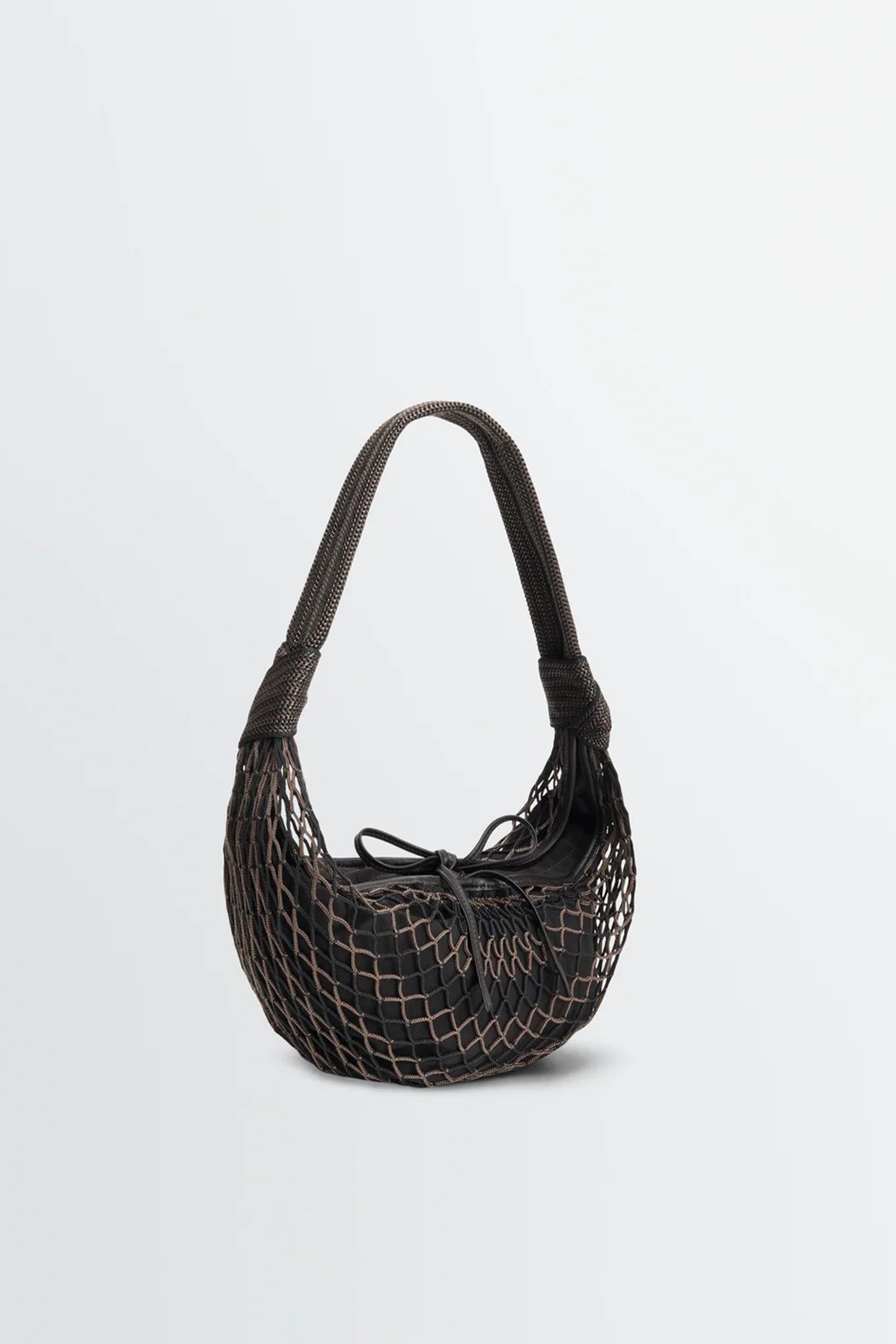 Fortune Croissant Filt Bag Chevron Marron Glacé/ Black