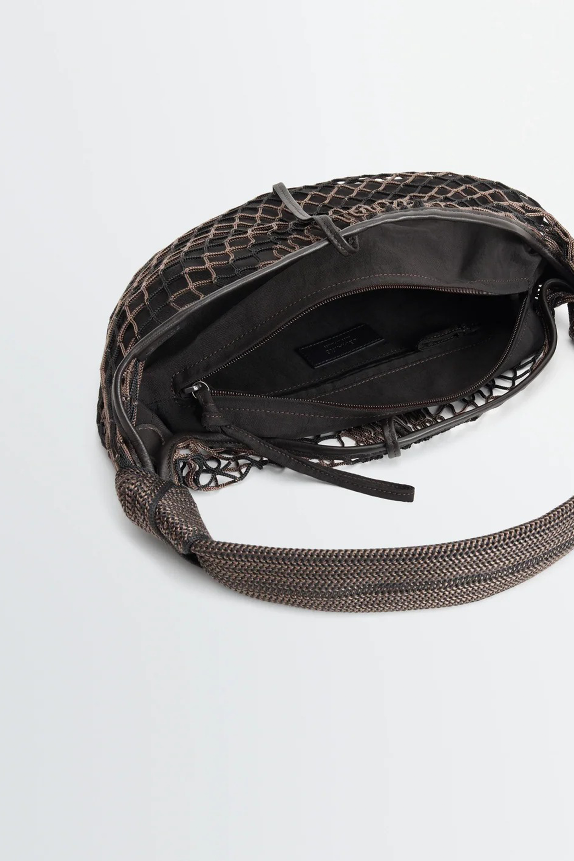 Fortune Croissant Filt Bag Chevron Marron Glacé/ Black_4