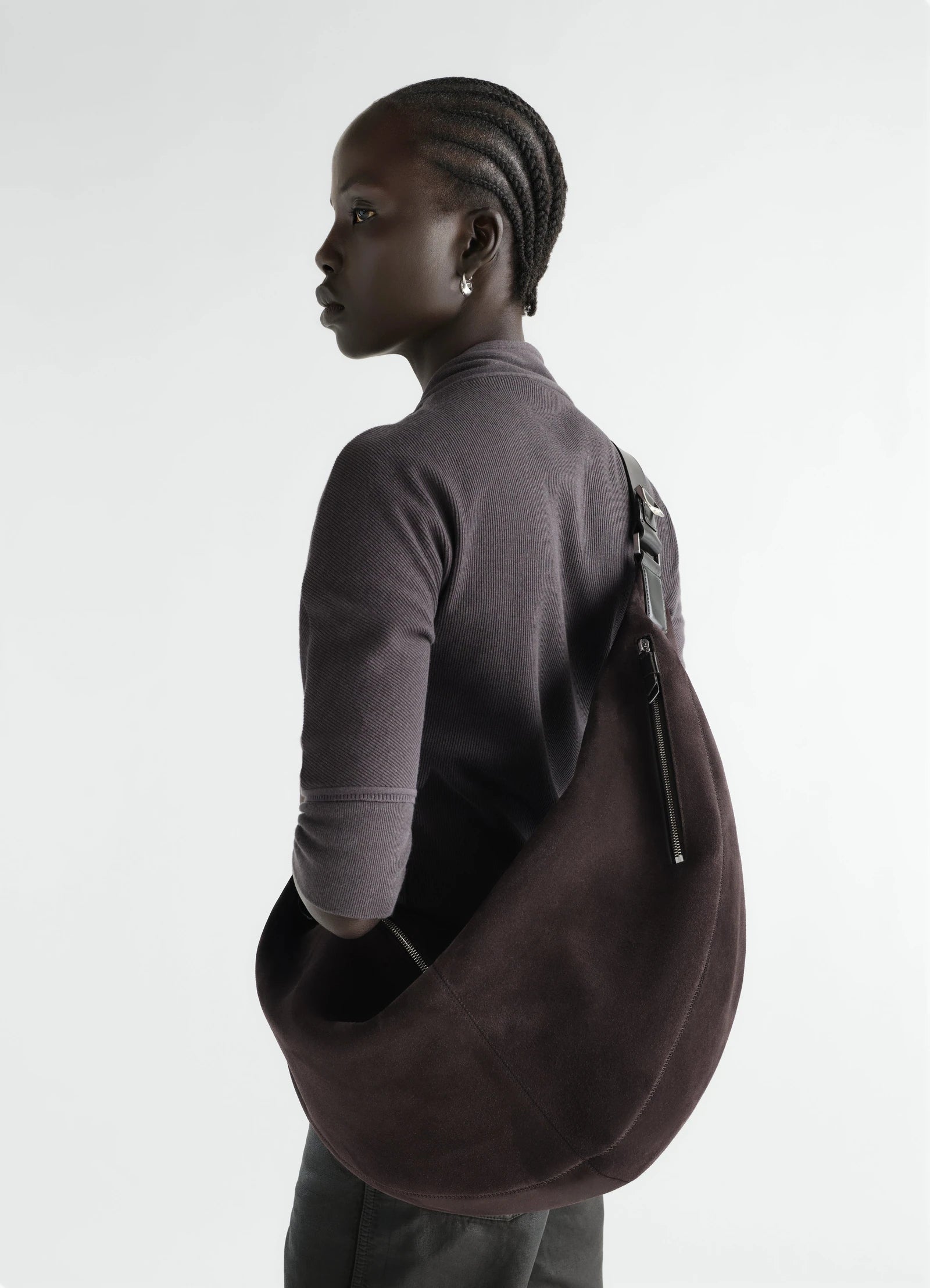 Large Quiver Clip Bag Ebony Brown