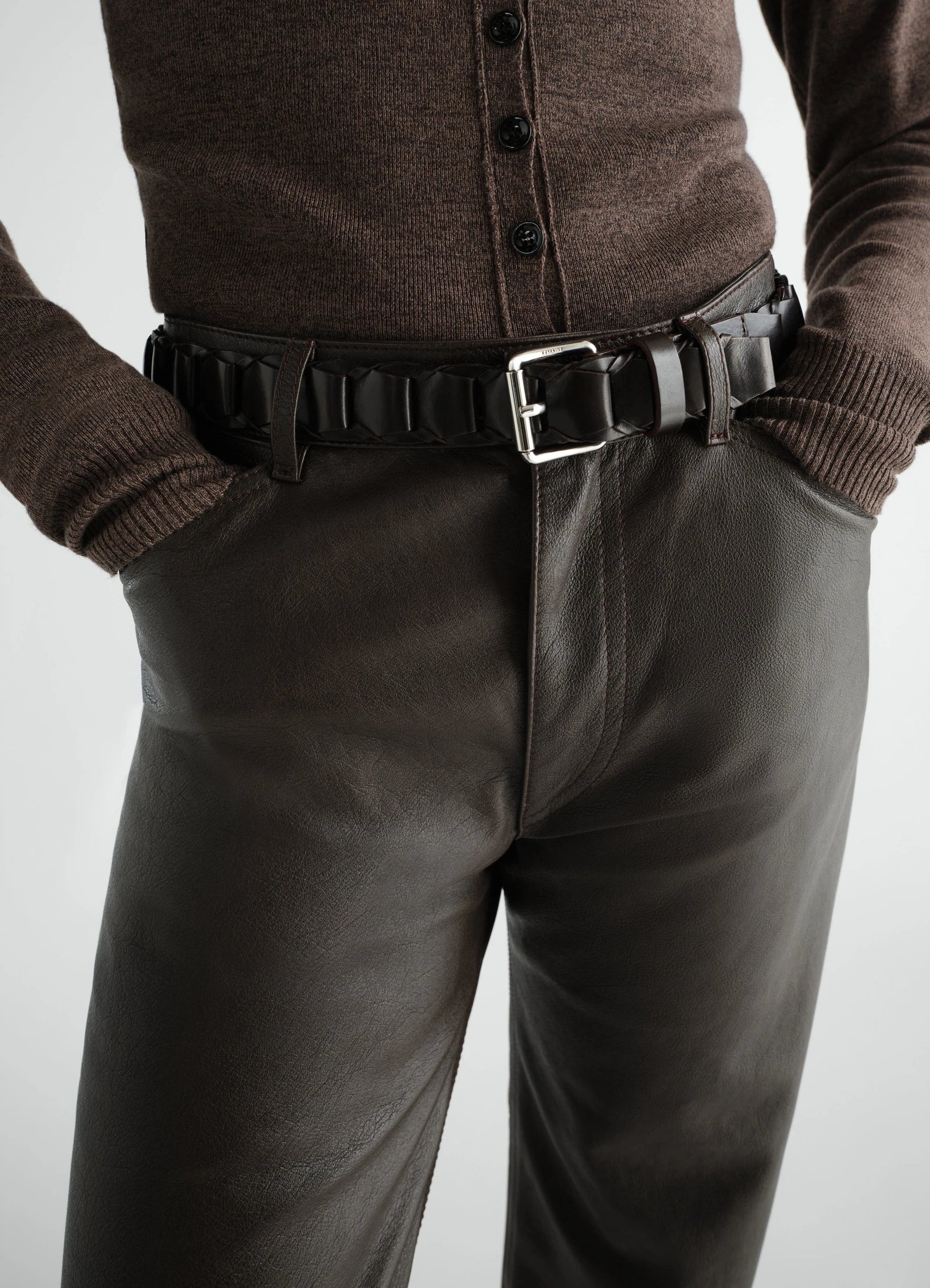 Leather Link Belt 30 Dark Brown_1