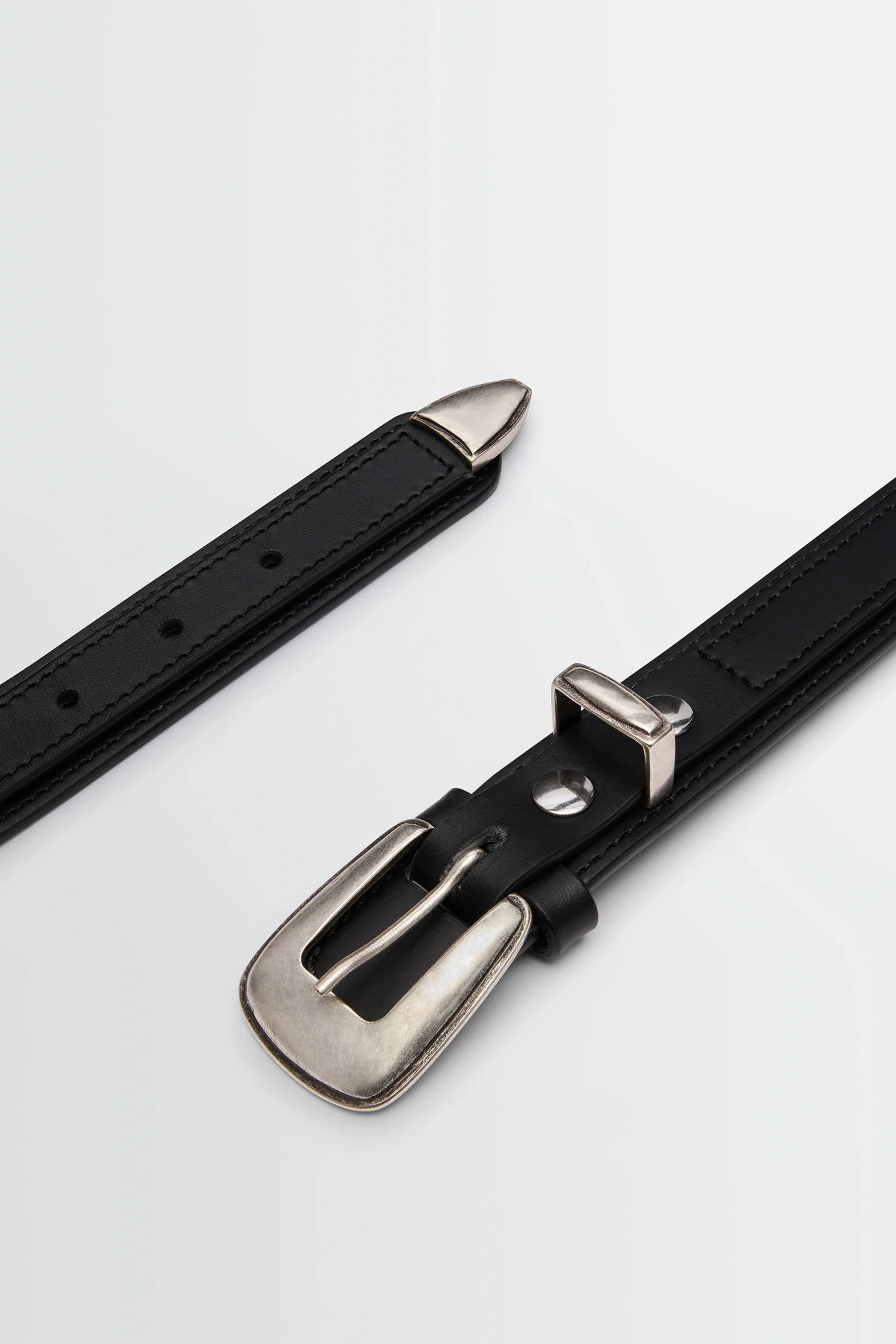 Minimal Western Belt Black