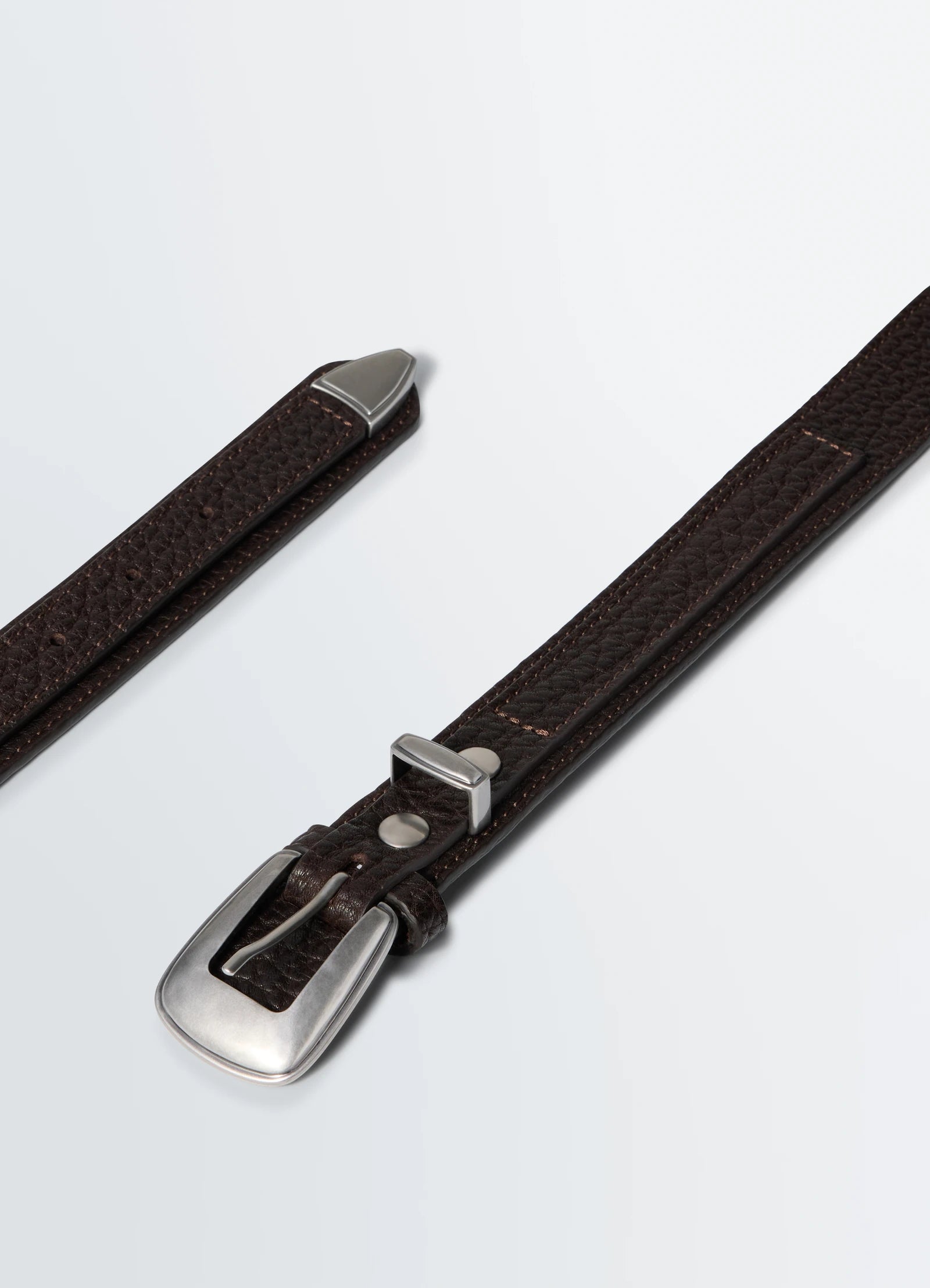 Minimal Western Belt Dark Brown_3