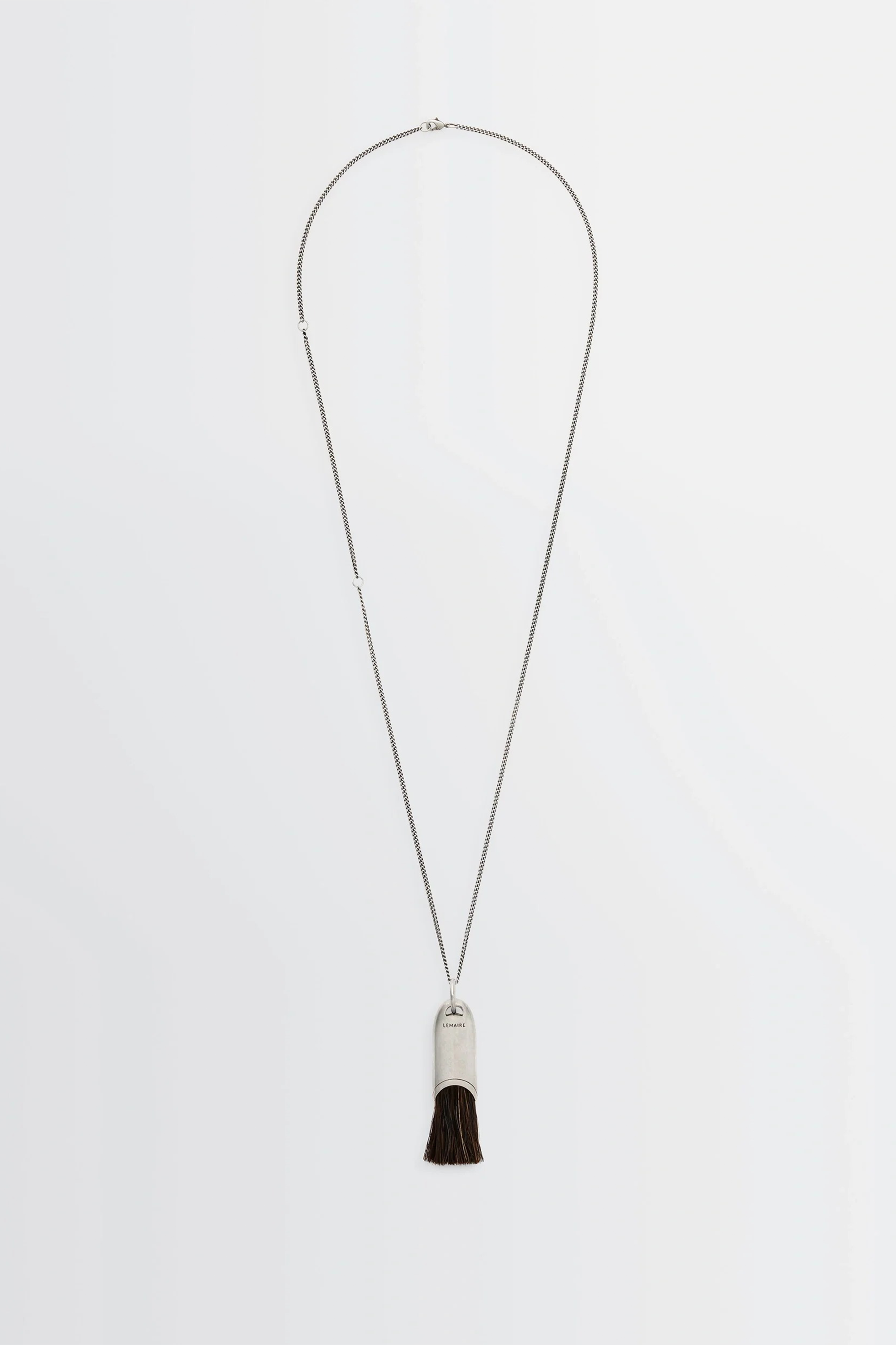 Personal Brush Necklace Silver/ Brown