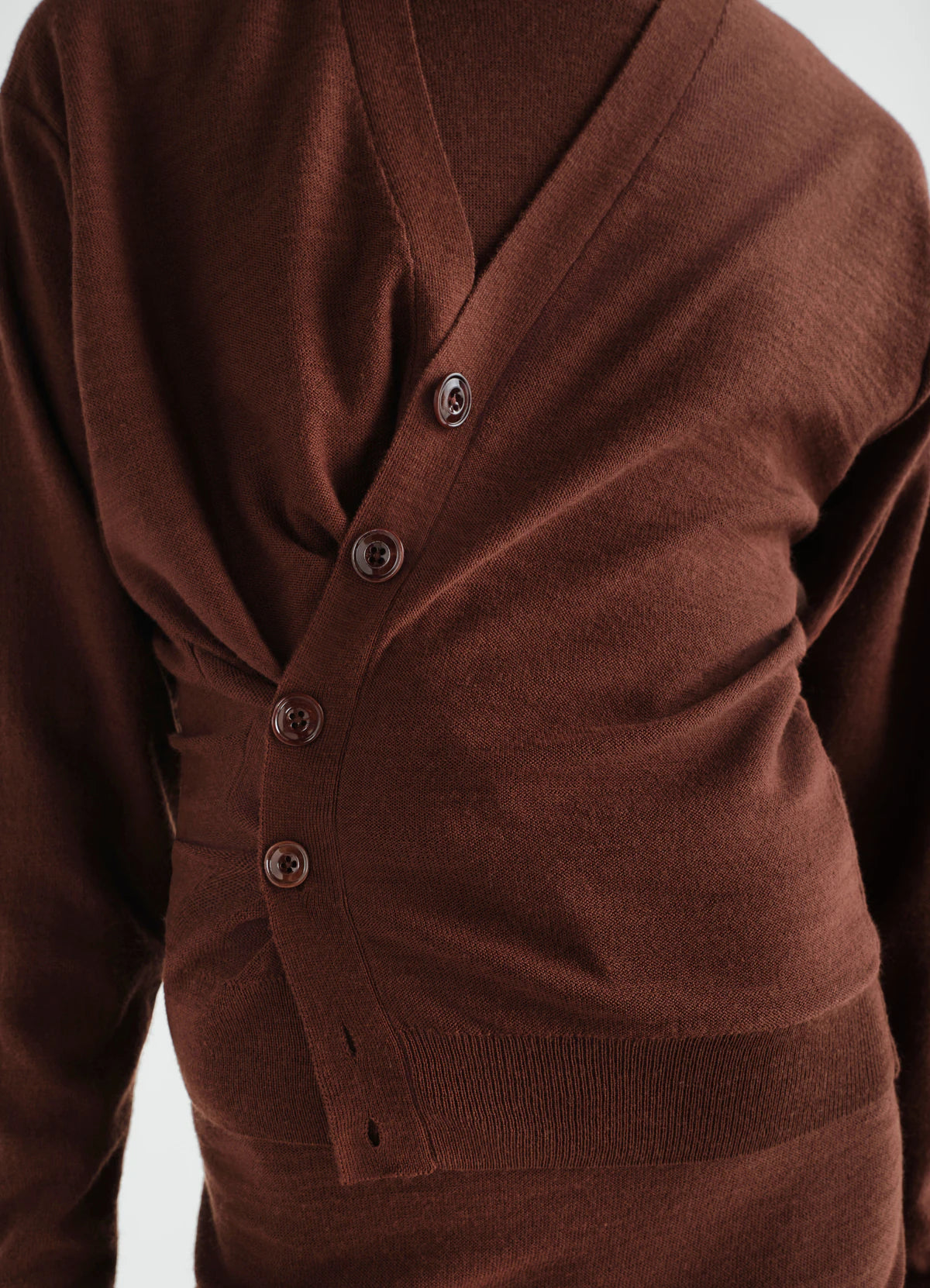 Relaxed Twisted Cardigan Acajou_5