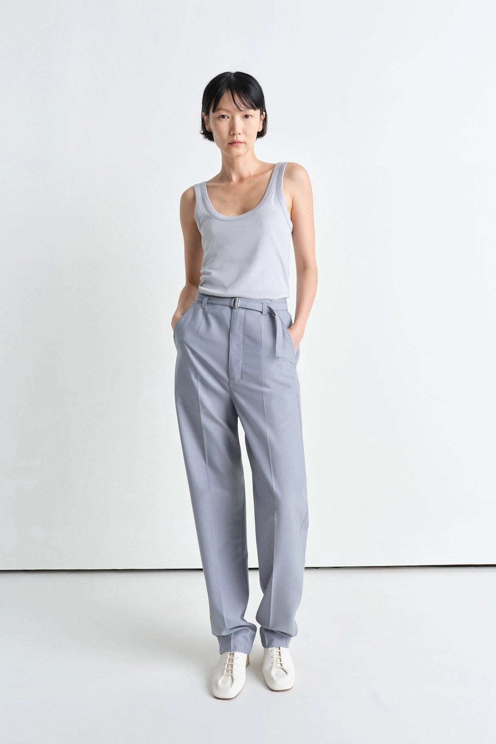 Rib Tank Top Blue Grey_1