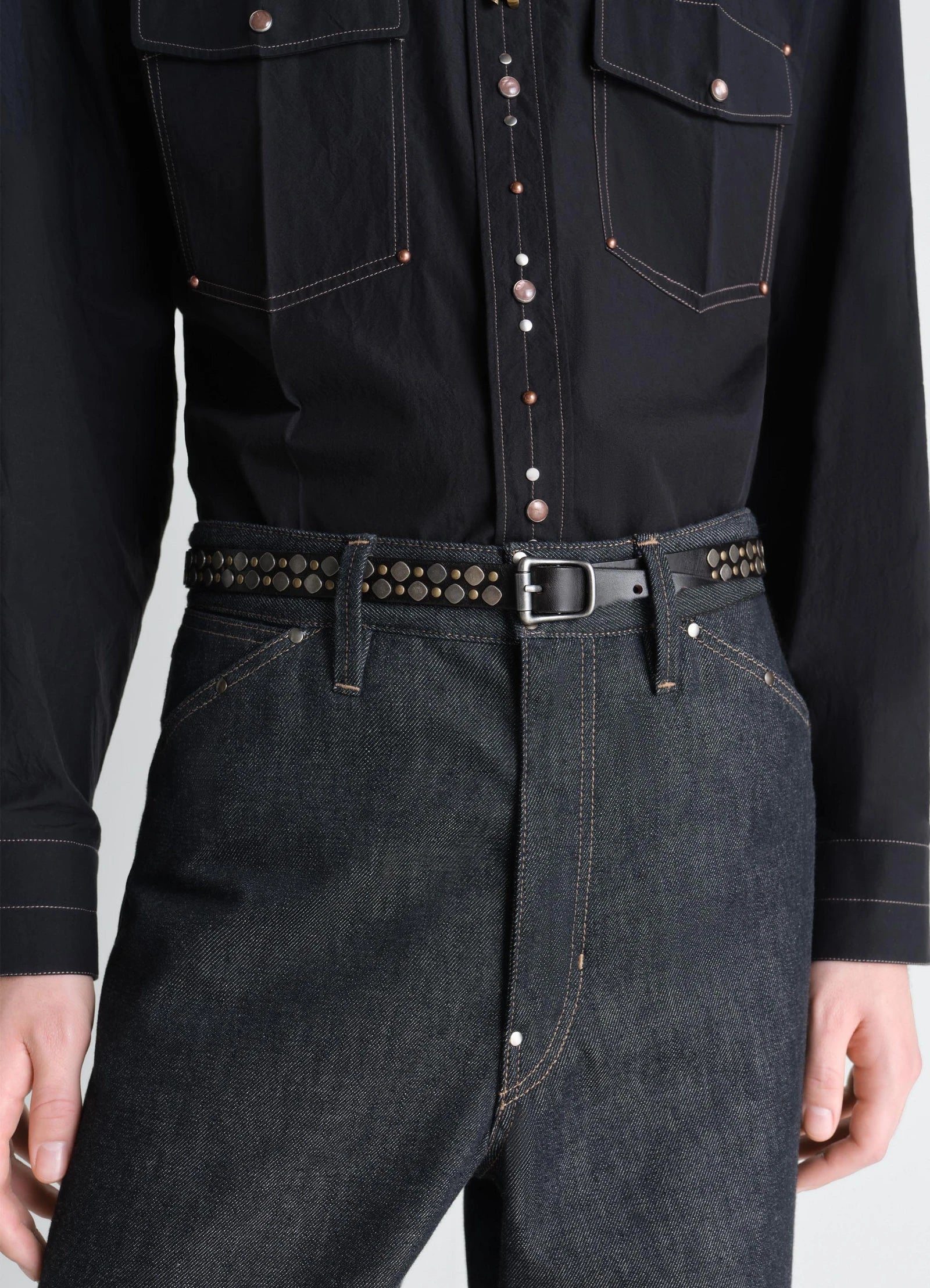 Rio Studs Belt Dark Brown_1