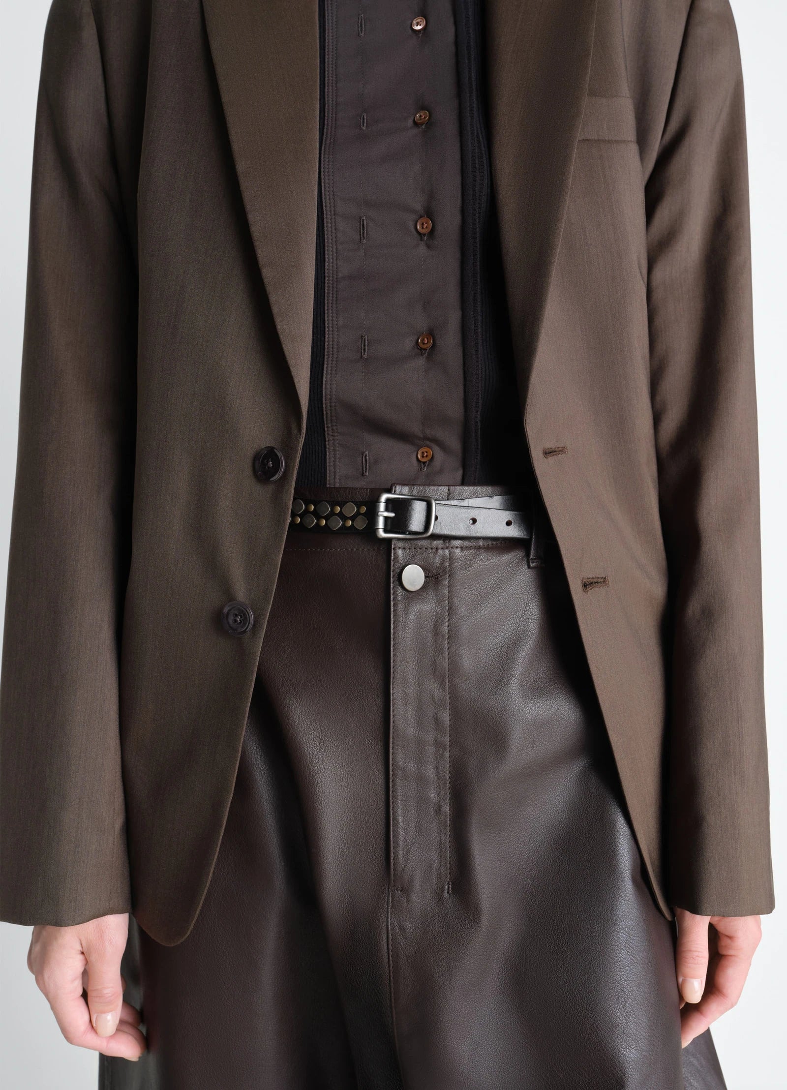 Rio Studs Belt Dark Brown
