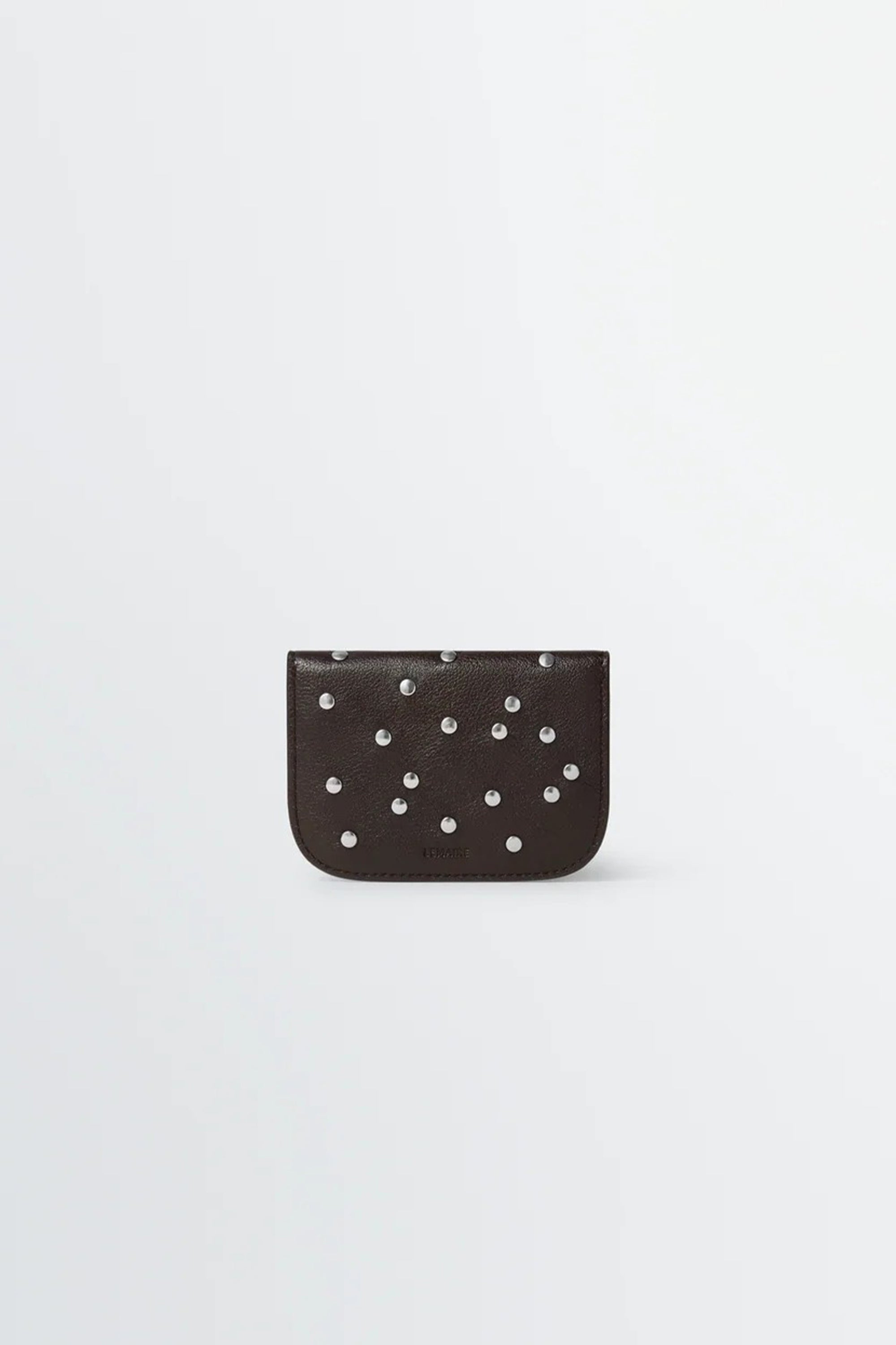 Soft Tab Studs Dots Card Holder Dark Brown_3