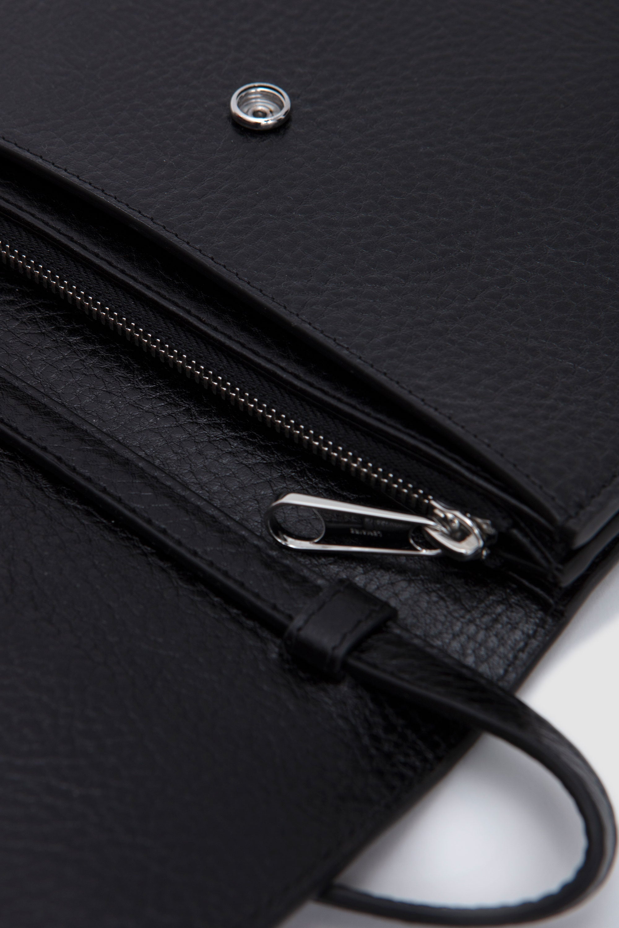 Soft Tab Wallet On Strap Black