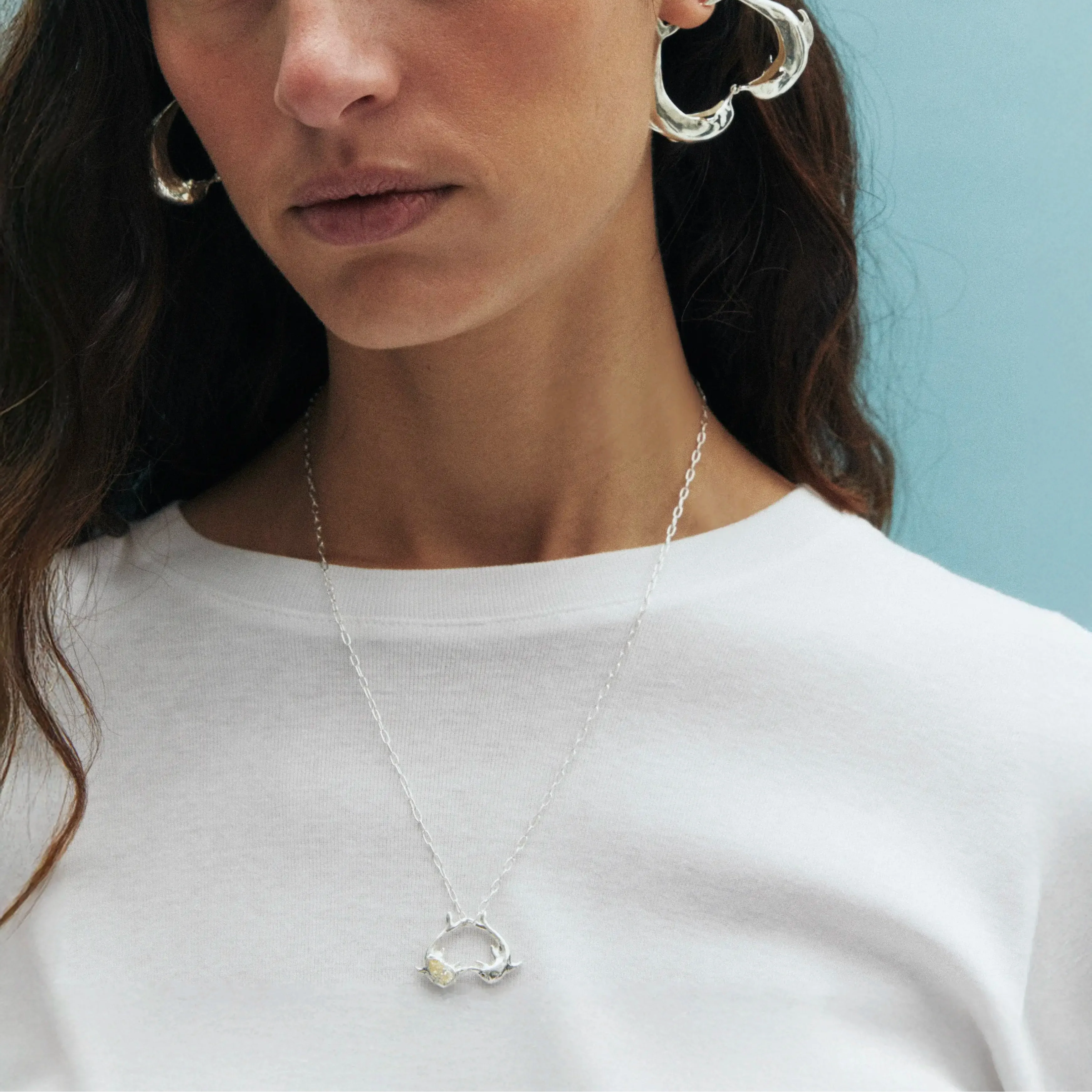 Los Delfines Necklace Silver/ Yellow_2