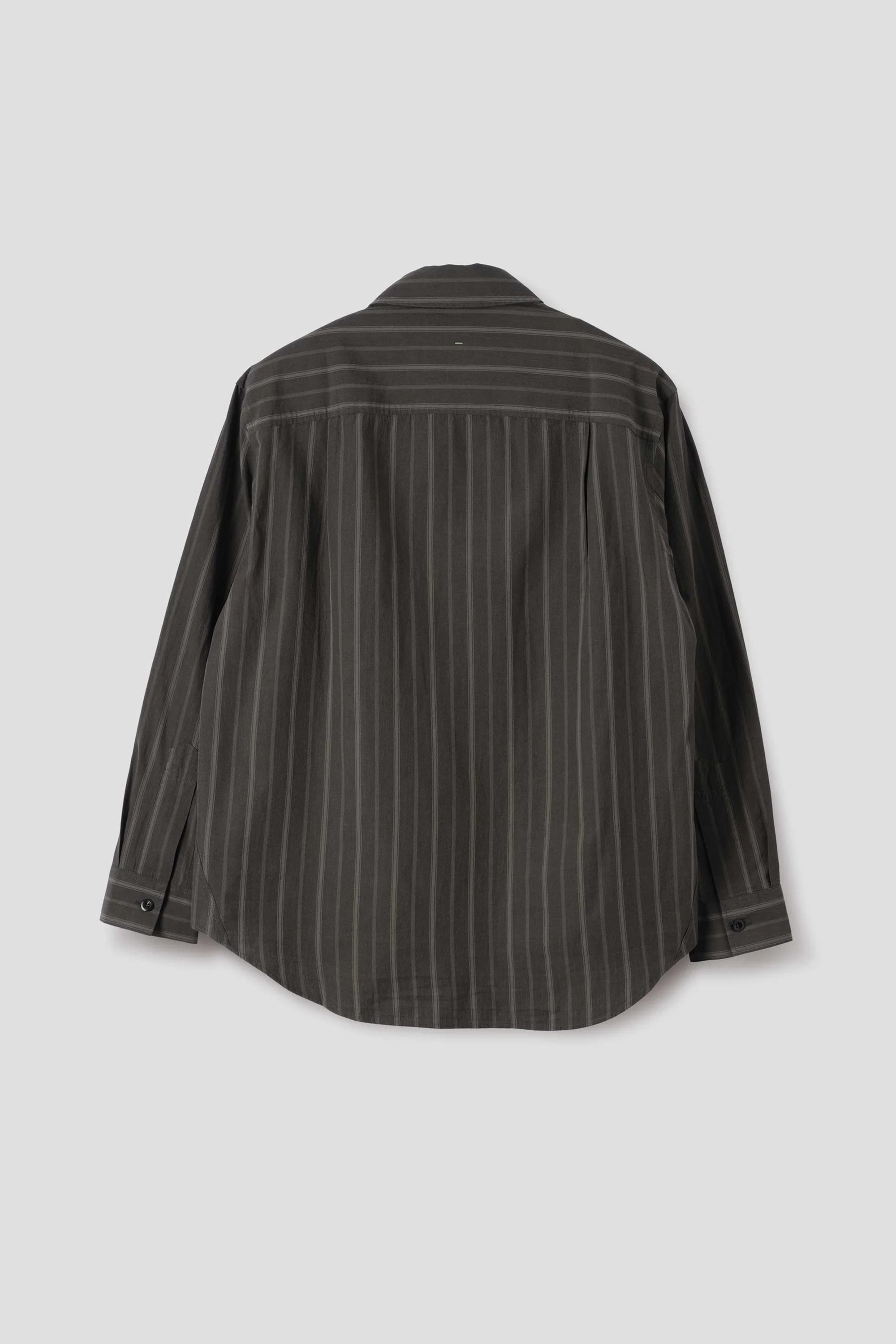 Basic Shirt Bold Stripe Cotton Off Black/ Khaki_5