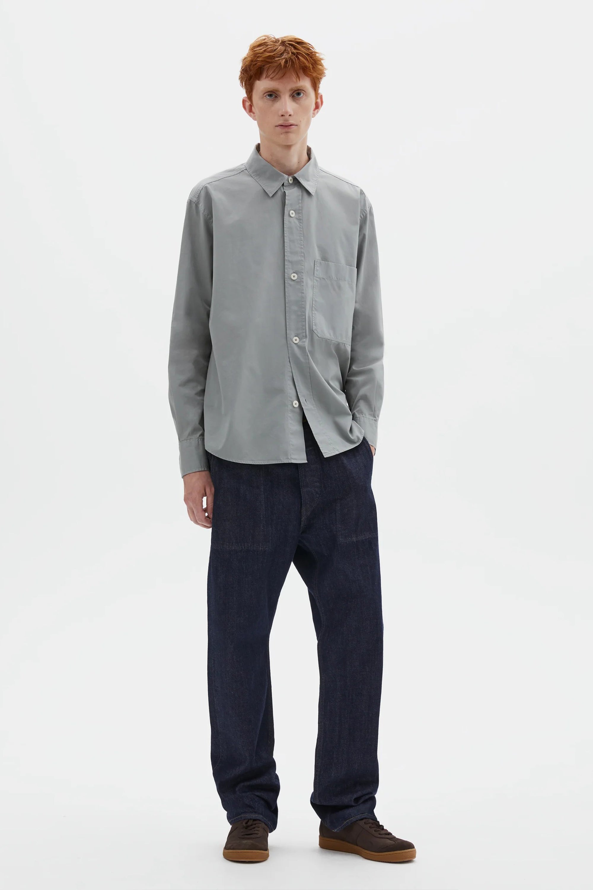Basic Shirt Compact Cotton Poplin Fog_2