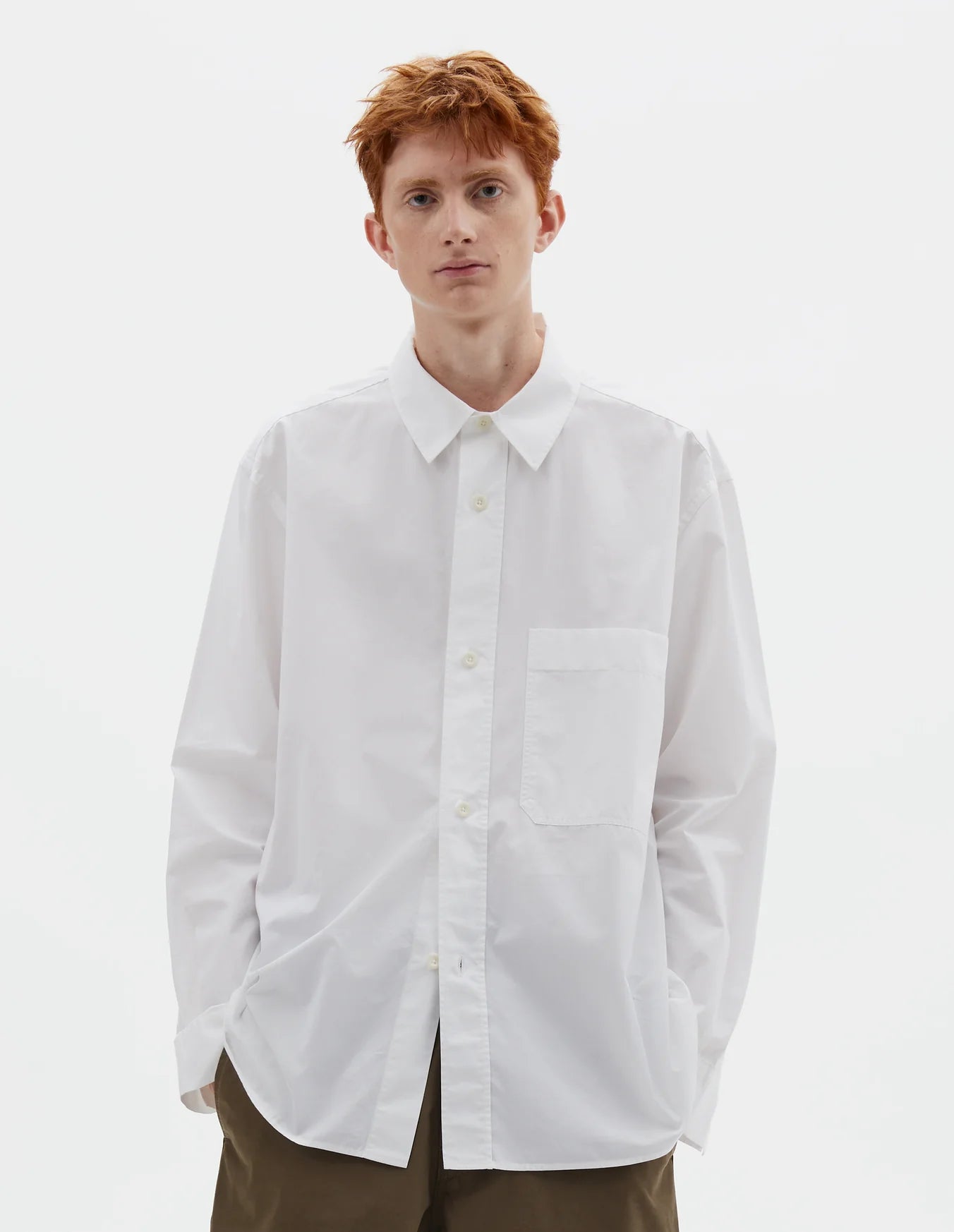 Basic Shirt Compact Cotton Poplin White