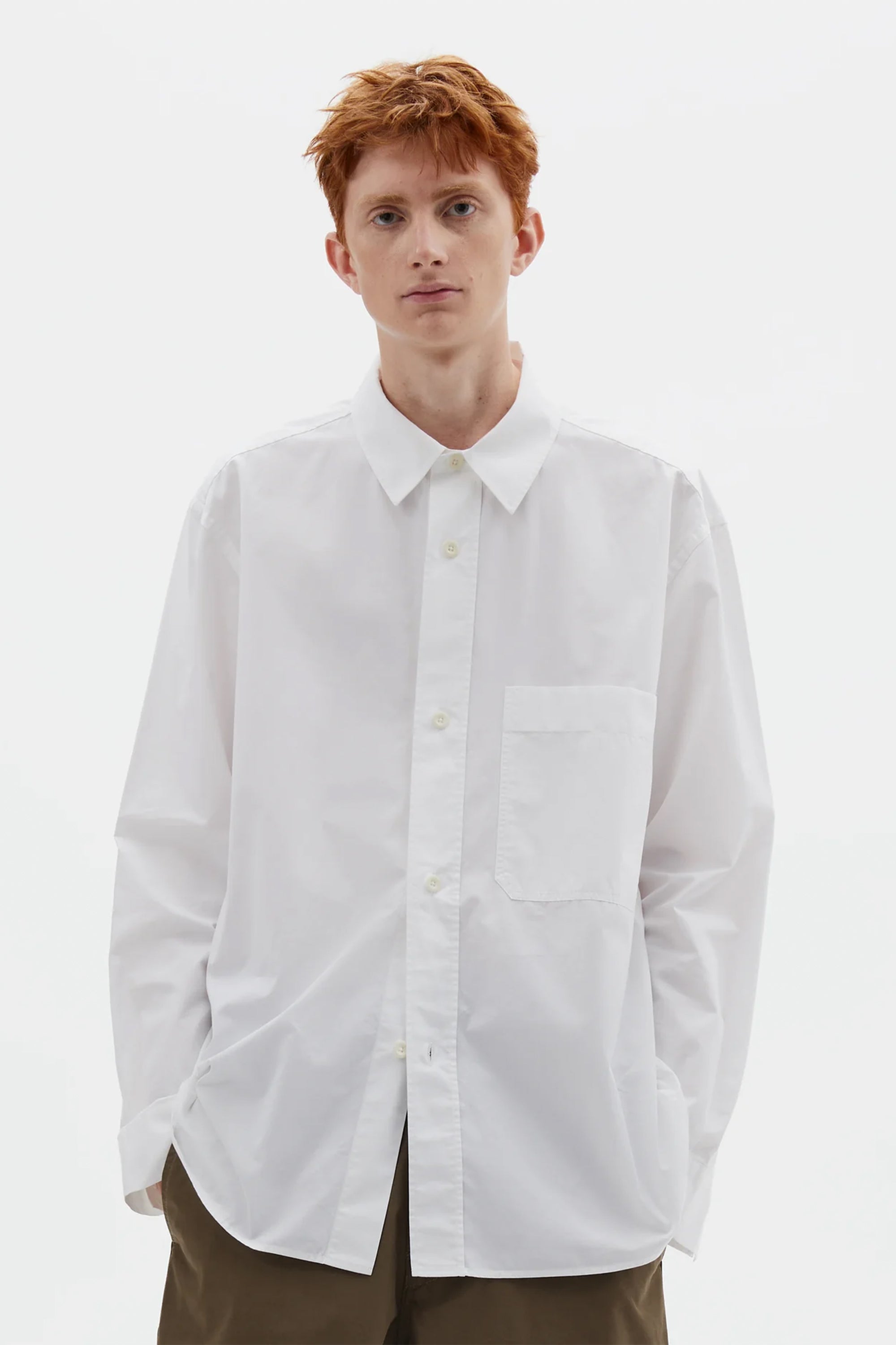 Basic Shirt Compact Cotton Poplin White