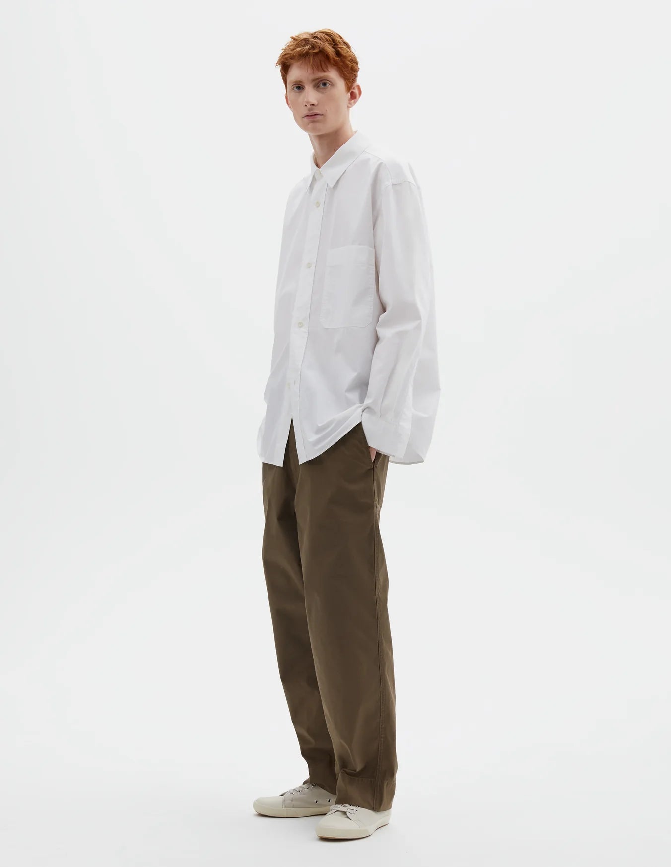 Basic Shirt Compact Cotton Poplin White