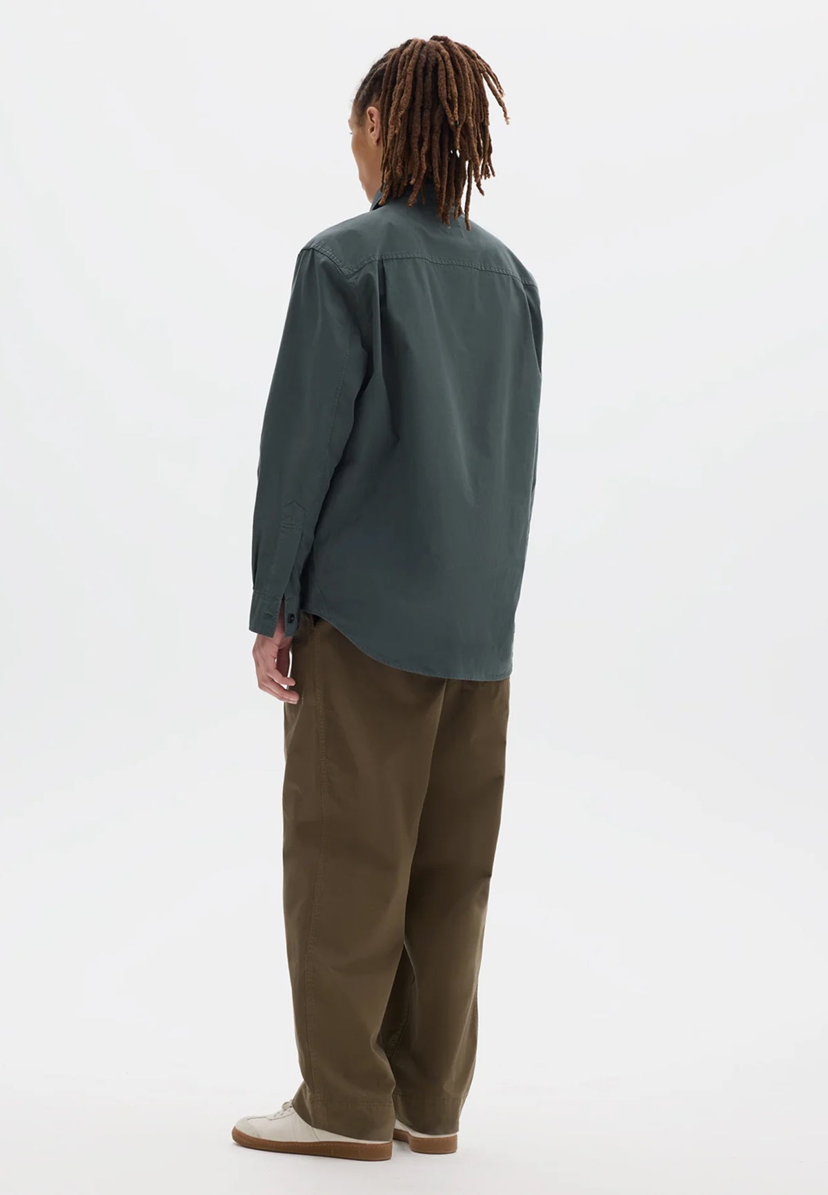Basic Shirt Sanded Cotton Poplin Storm_3