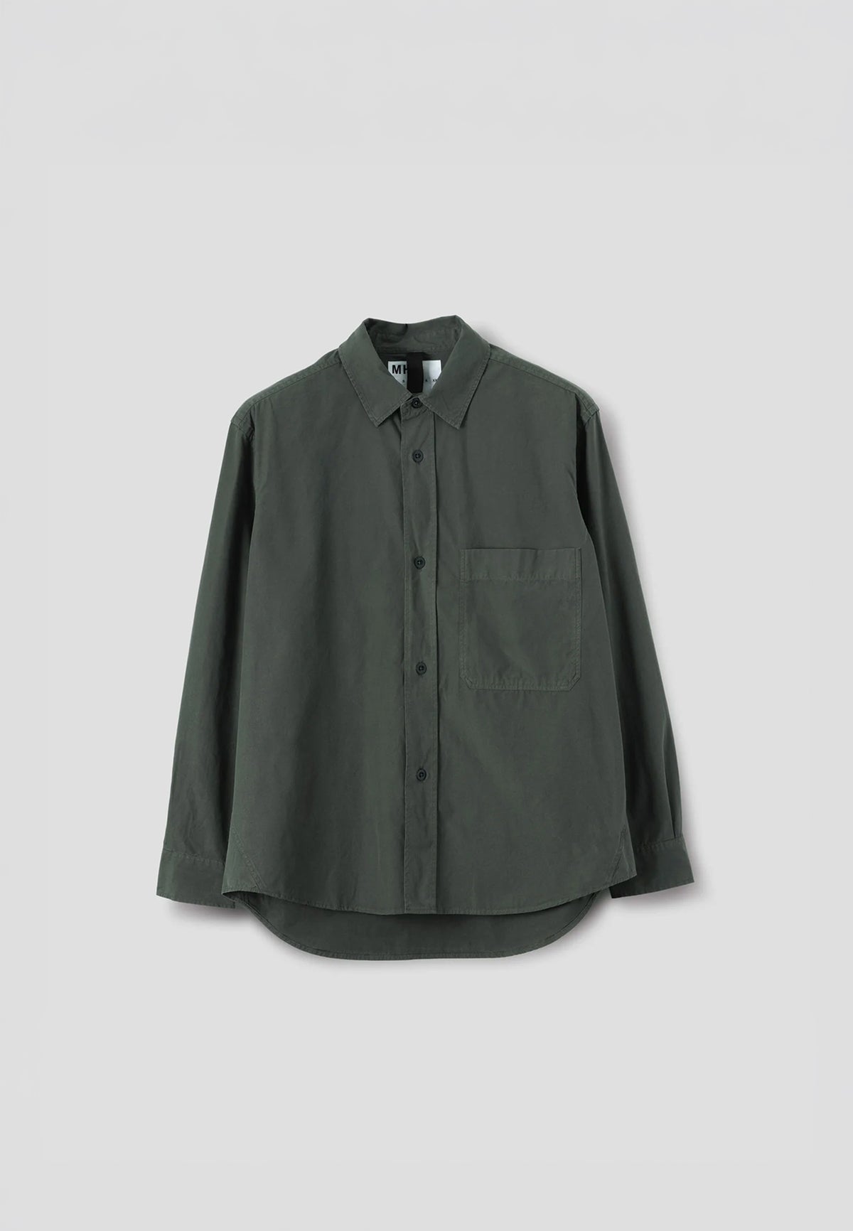 Basic Shirt Sanded Cotton Poplin Storm_5