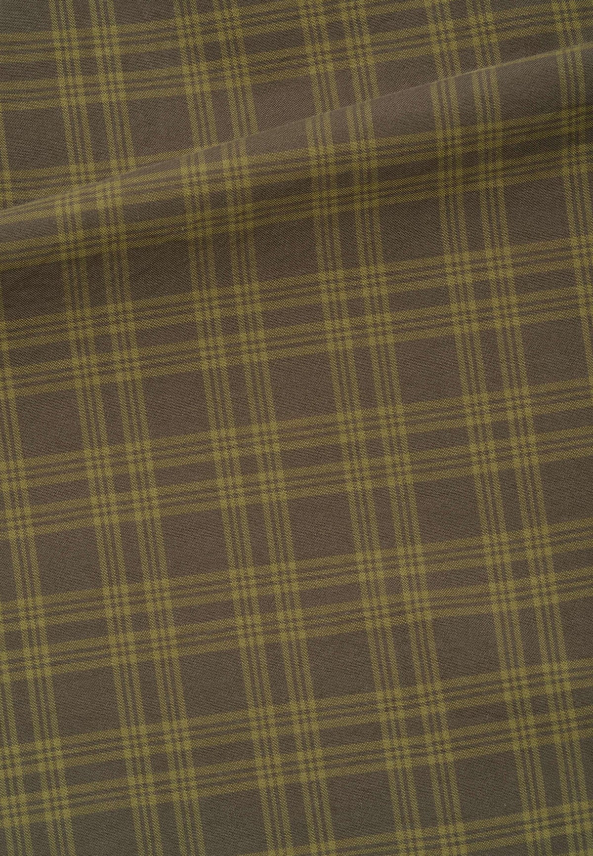 Basic Shirt Tonal Cotton Check Khaki/ Cumin_4