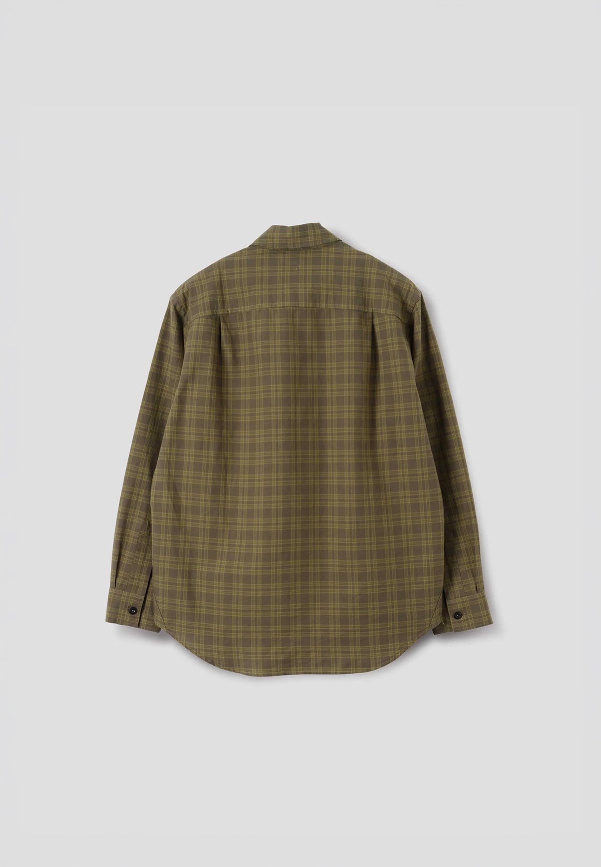 Basic Shirt Tonal Cotton Check Khaki/ Cumin_6