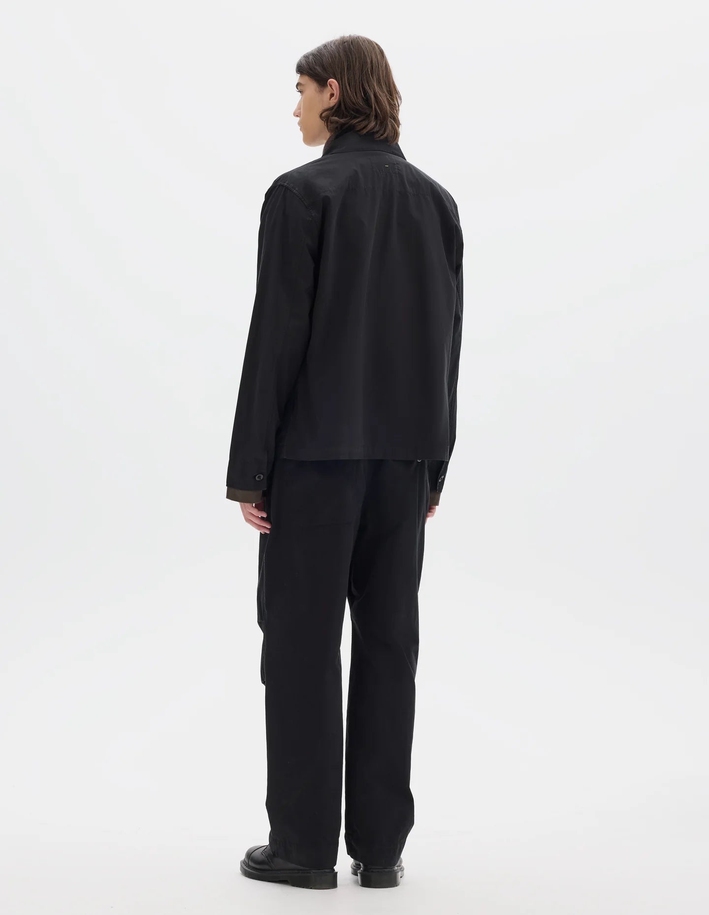 Boxy Overshirt Crisp Cotton Poplin Black