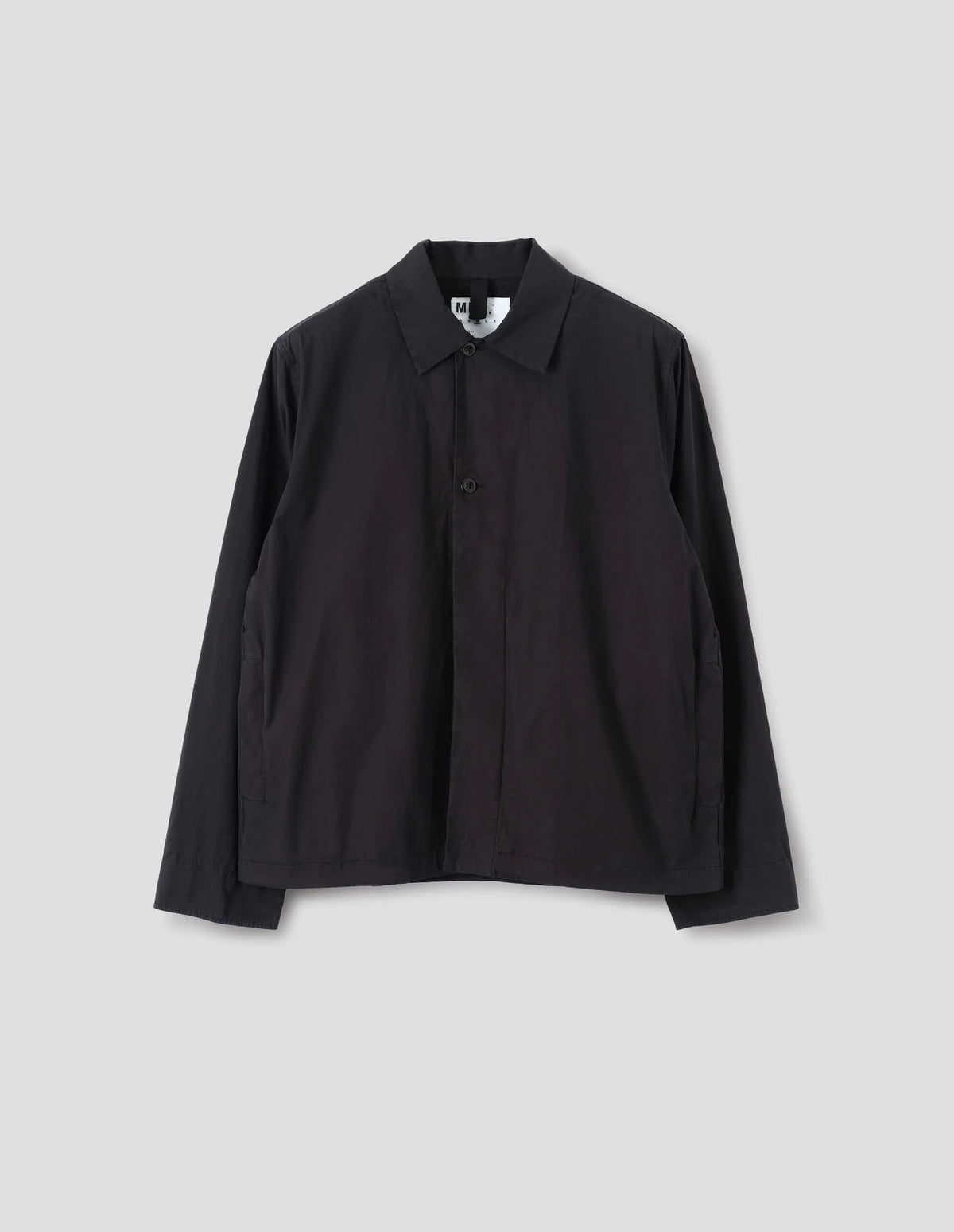 Boxy Overshirt Crisp Cotton Poplin Black_4