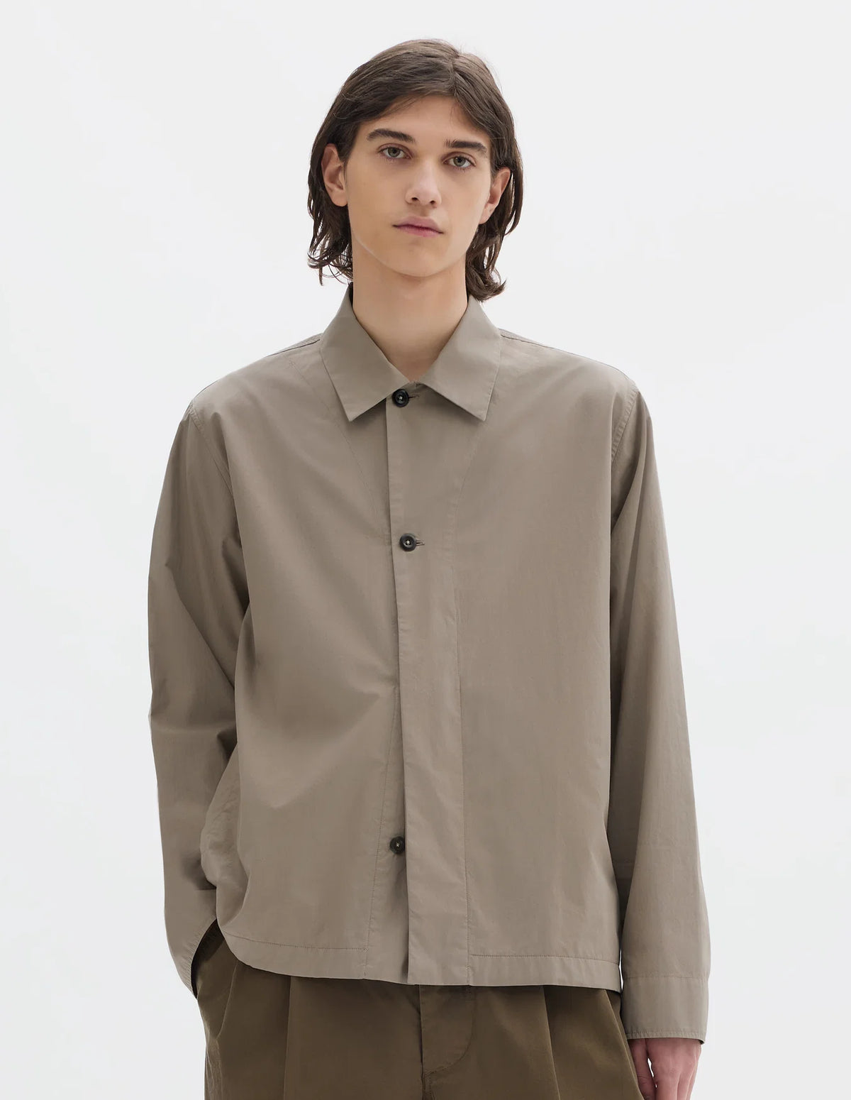 Boxy Overshirt Crisp Cotton Poplin Mouse_1