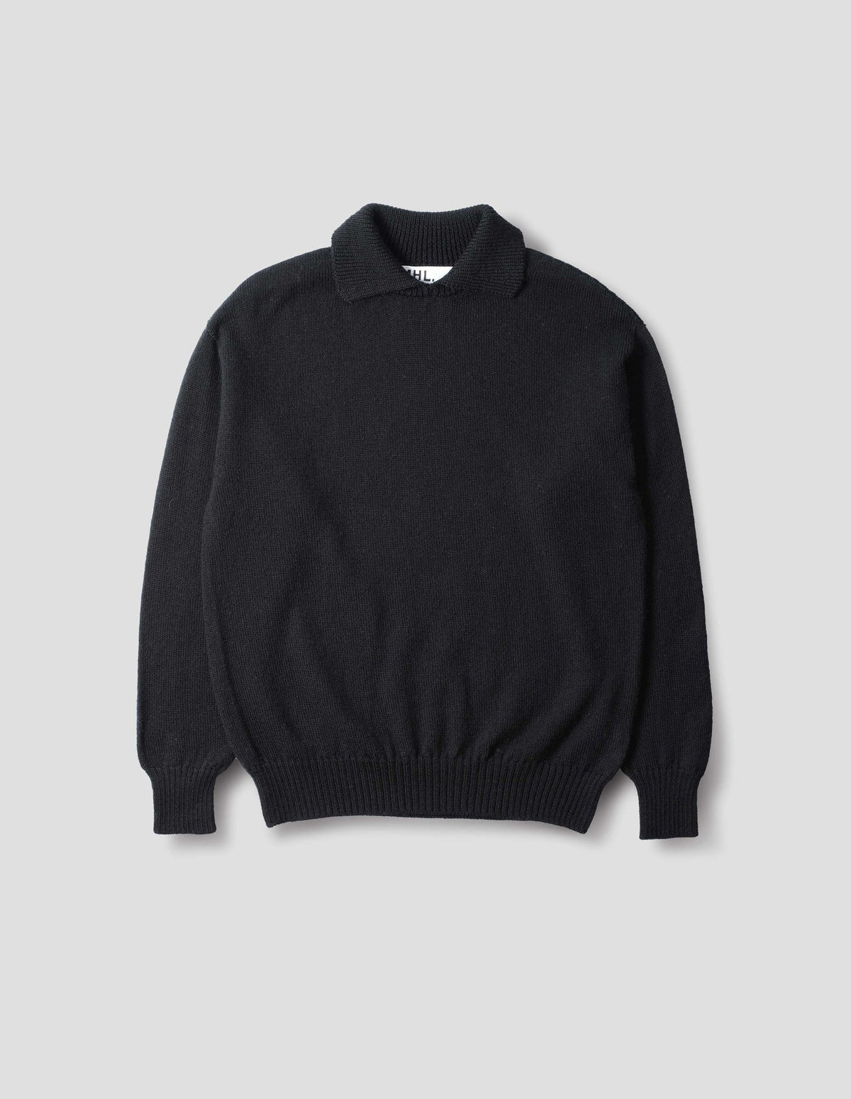 Chunky Collared Sweater Virgin Wool Black_4