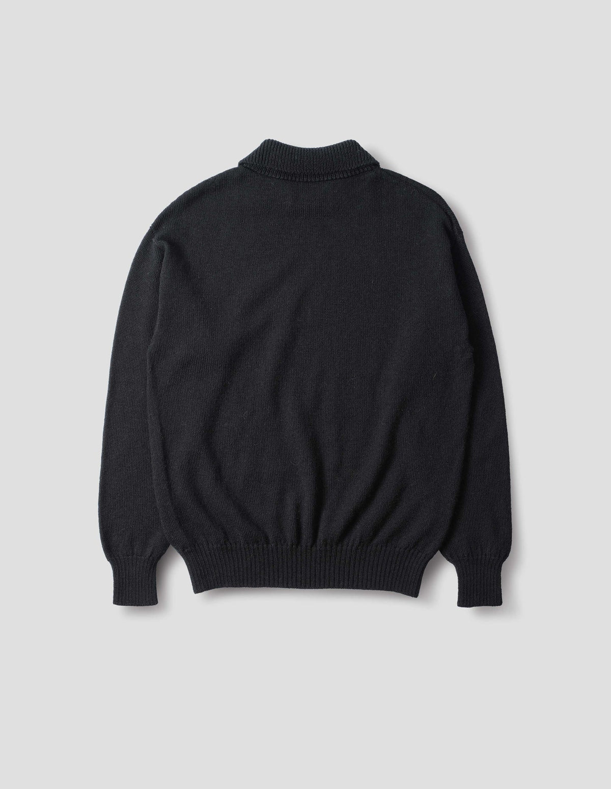 Chunky Collared Sweater Virgin Wool Black_5