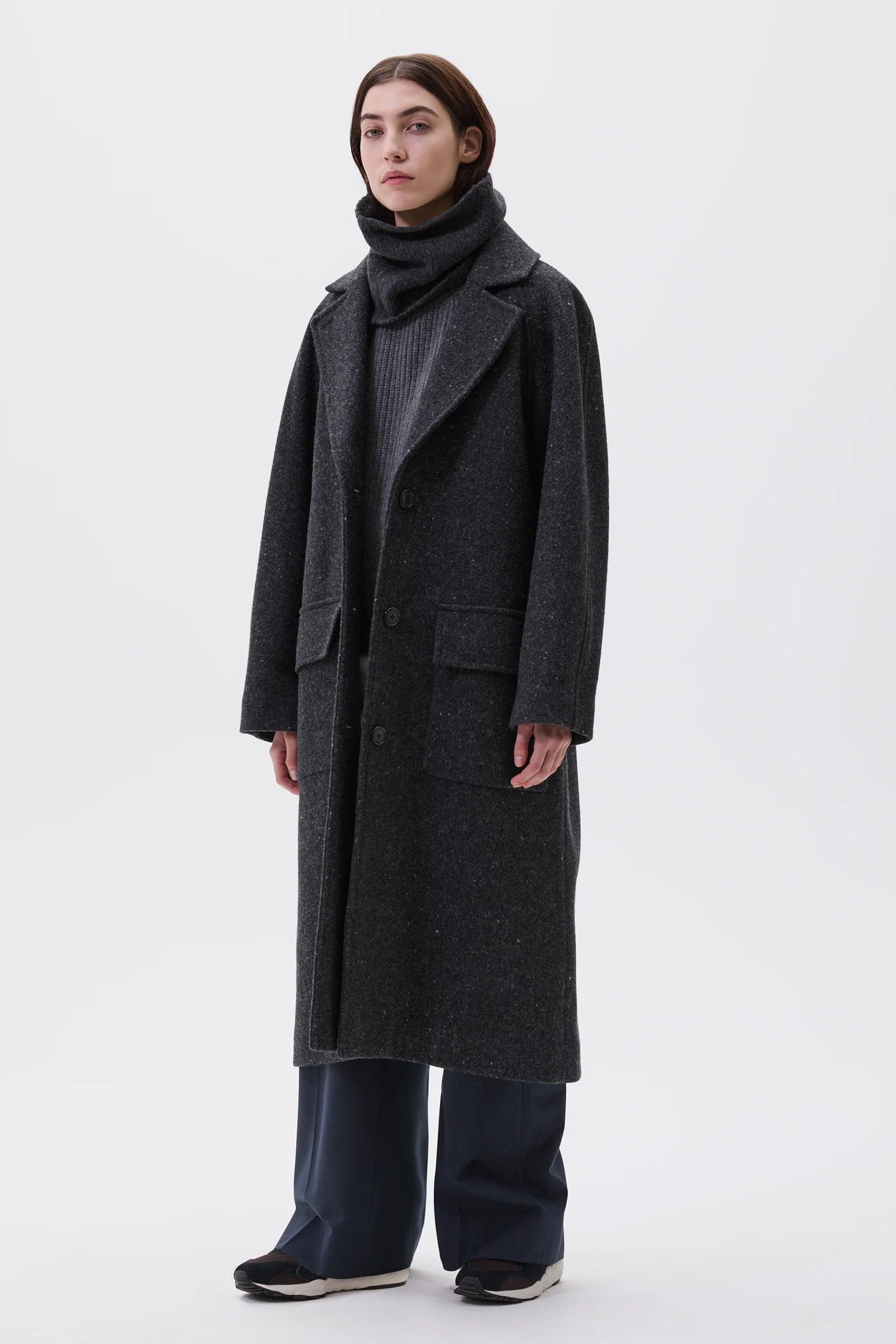 Chunky Neckwarmer Merino Cashmere Storm Grey