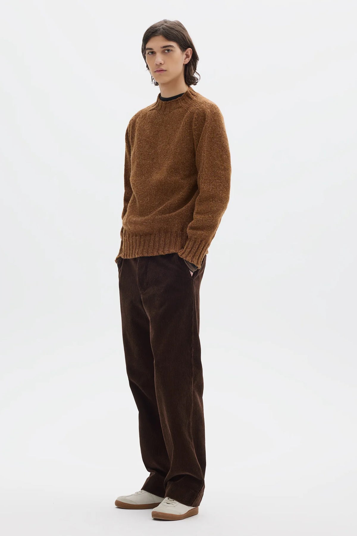Chunky Seemless Crew Neck Ristic Wool Cinnamon_2