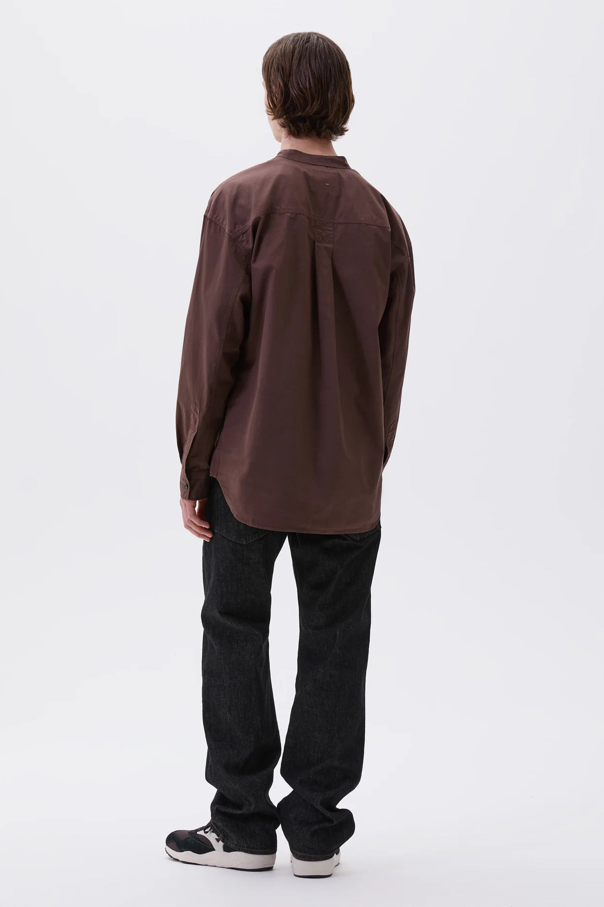 SPORTIVO [Collarless shirt compact cotton poplin grape]