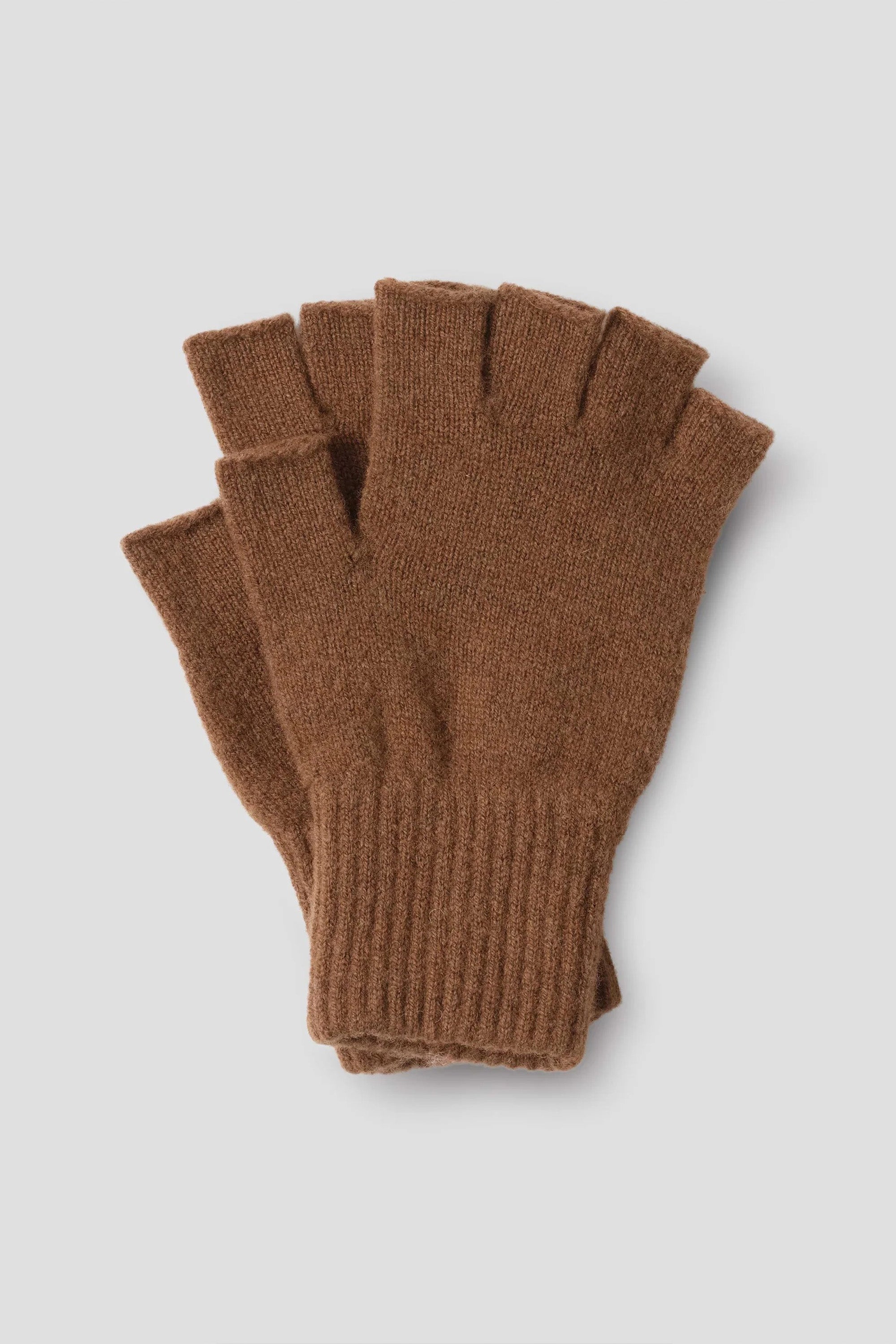 Cut Off Glove Lambswool Conker