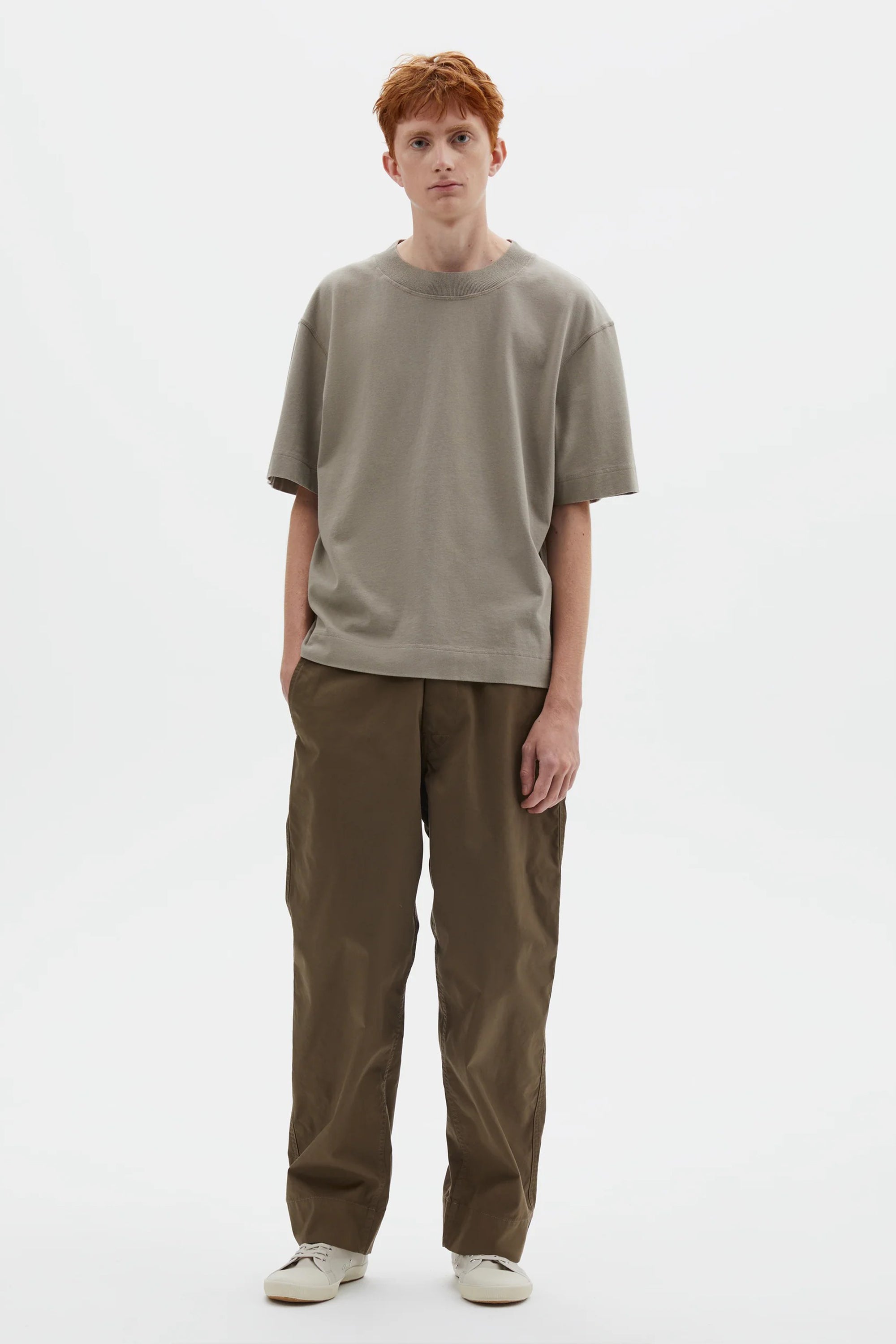 Flatlock Crew Matte Jersey Black Taupe