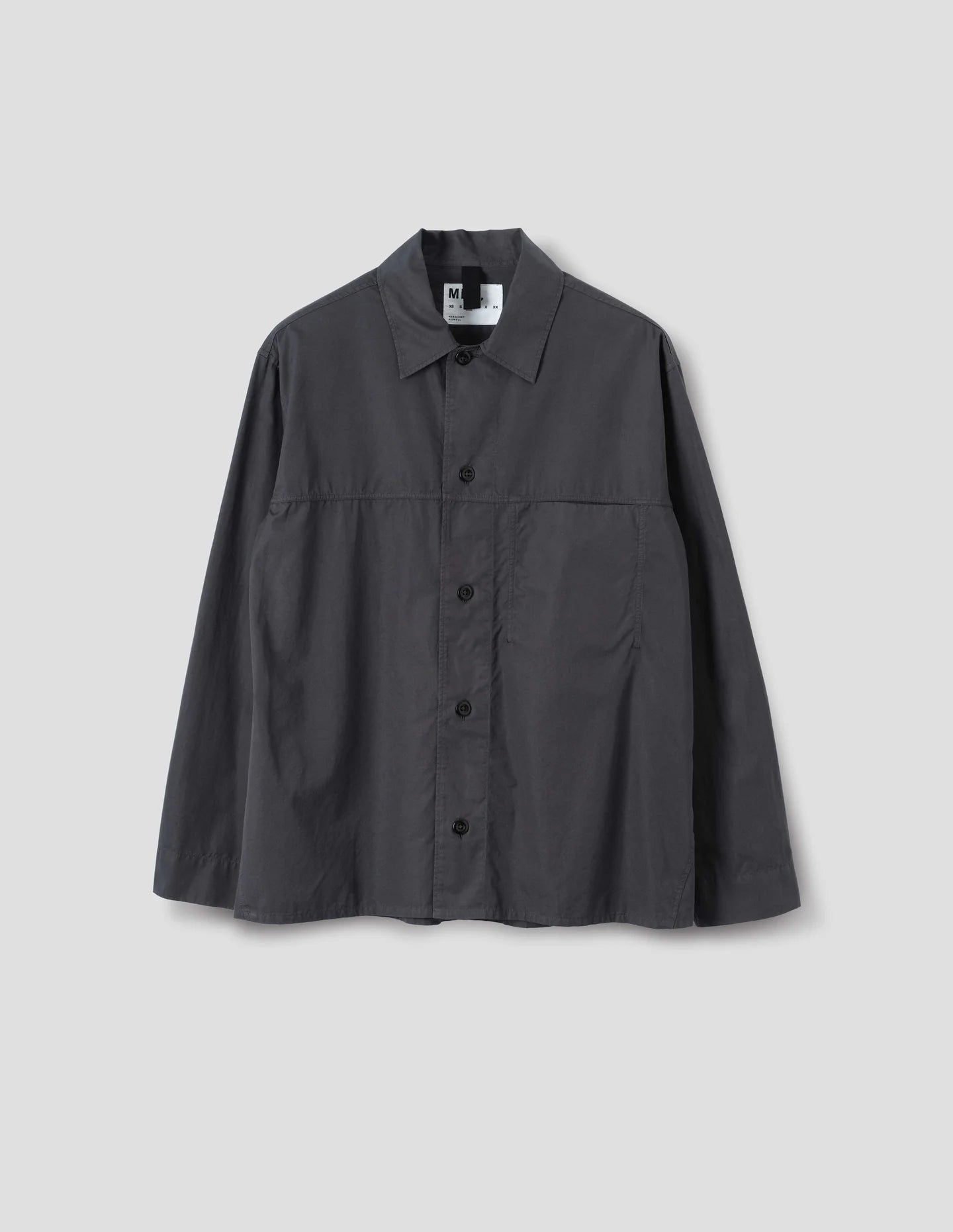 Front Yoke Shirt Compact Cotton Poplin Asphalt_4