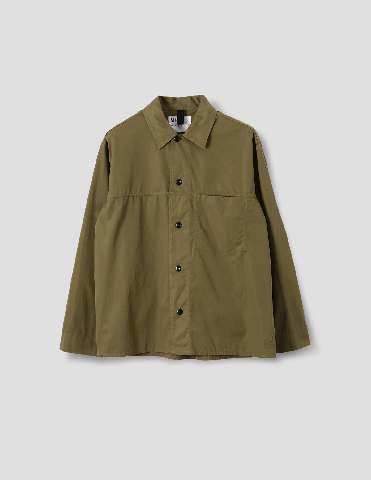 Front Yoke Shirt Compact Cotton Poplin Moss_4