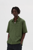 SPORTIVO STORE_Half Zip Pull On Shirt Compact Cotton Poplin Grass