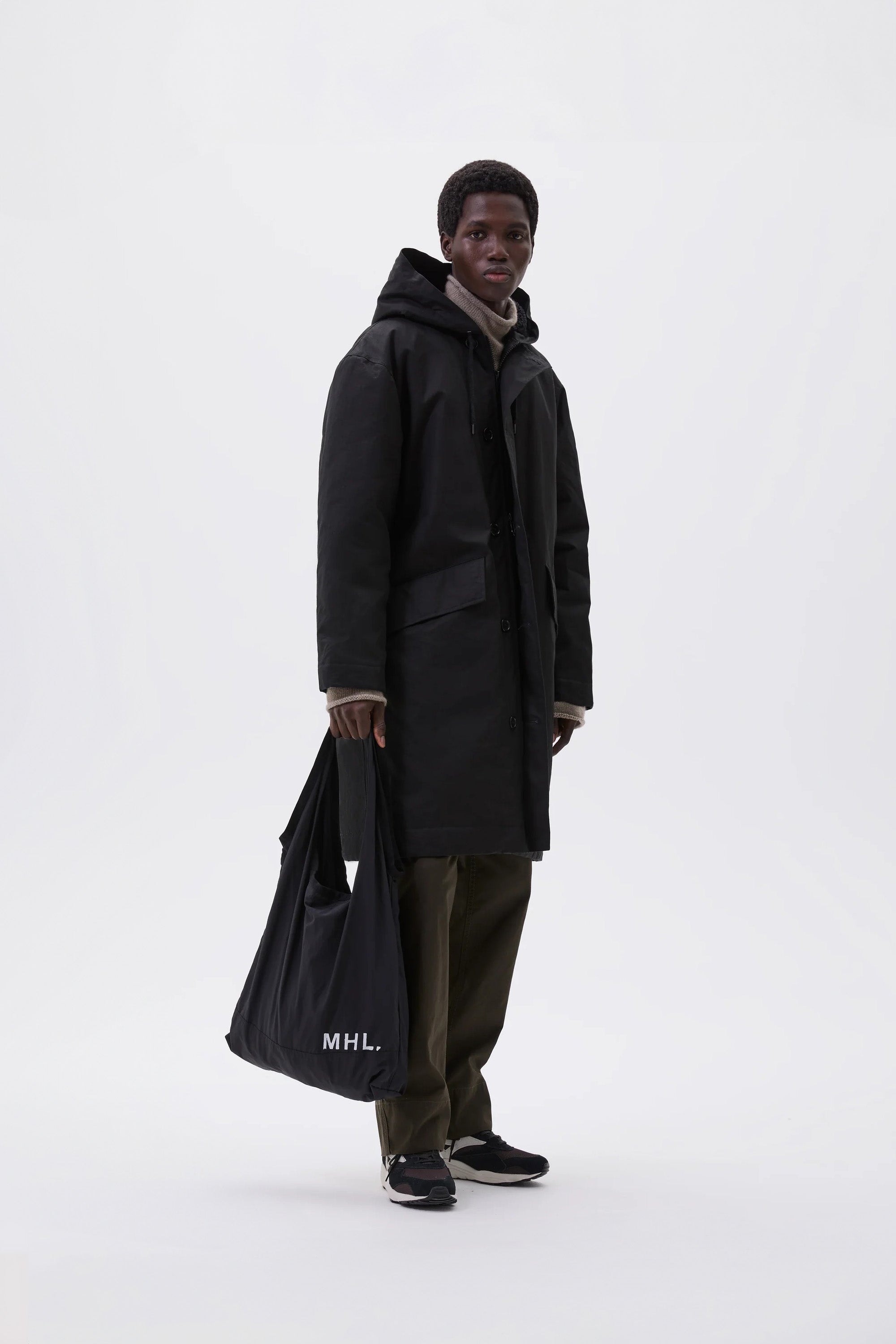 Hooded Deck Parka Dry Cotton Canvas Black_1