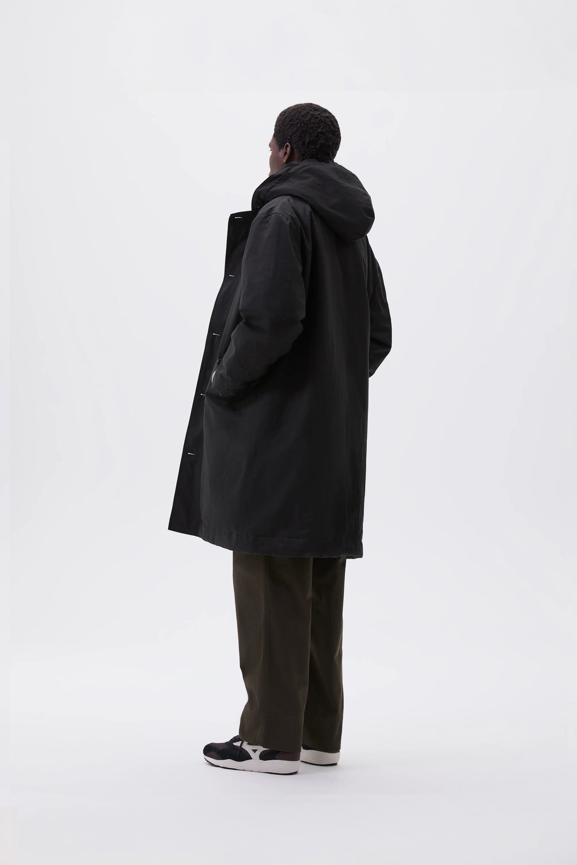 Hooded Deck Parka Dry Cotton Canvas Black