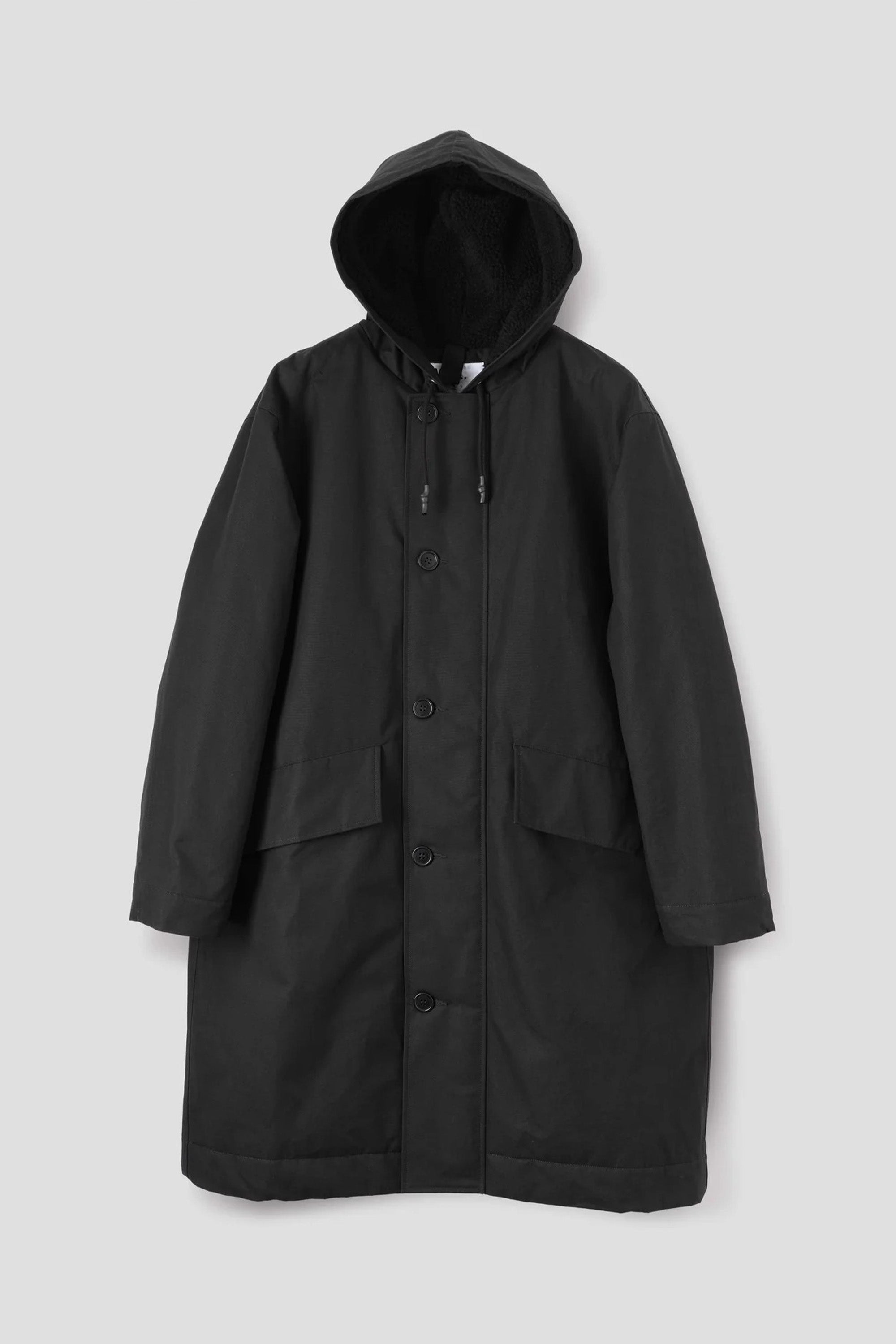 Hooded Deck Parka Dry Cotton Canvas Black