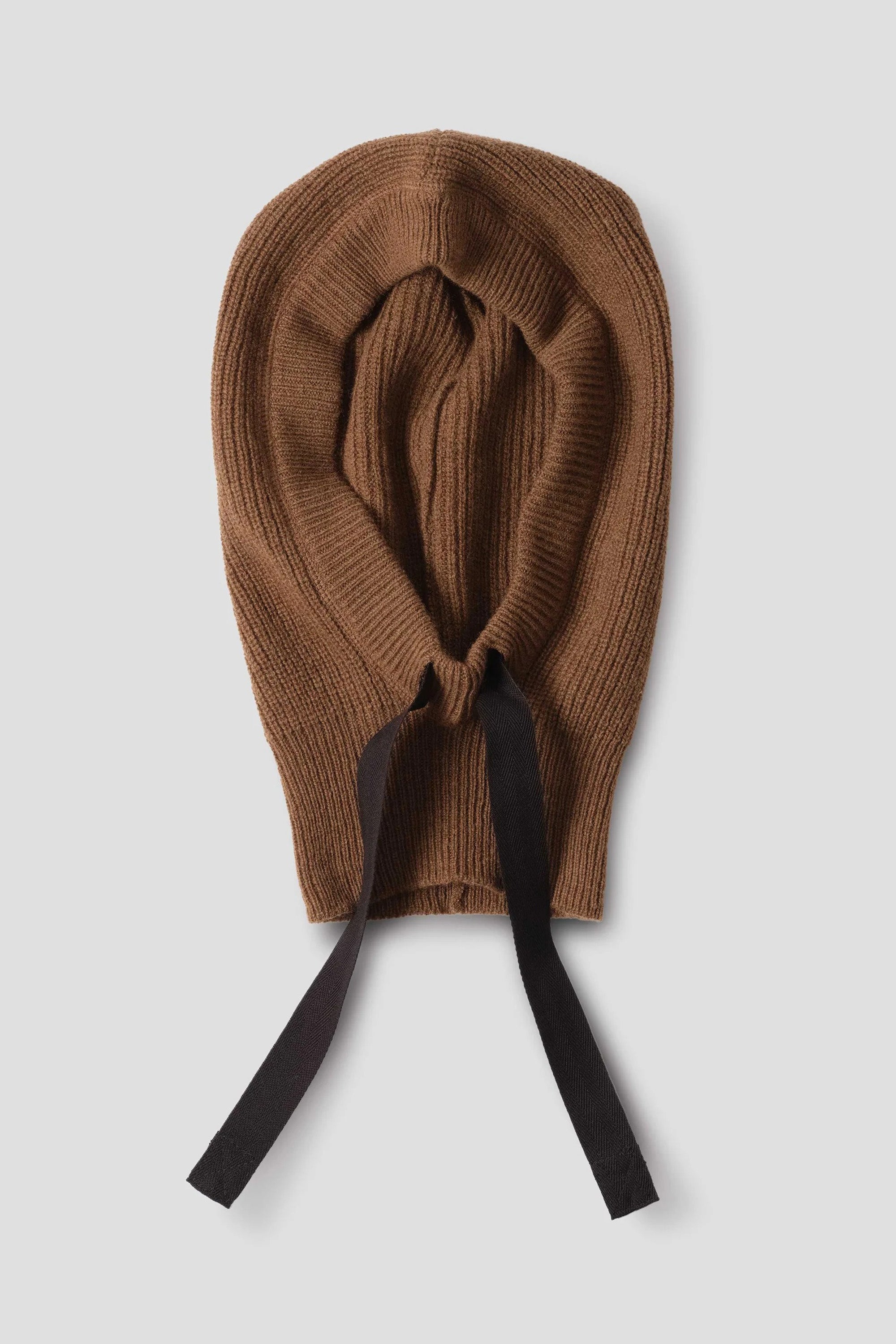 Knitted Hood Lambswool Conker_1