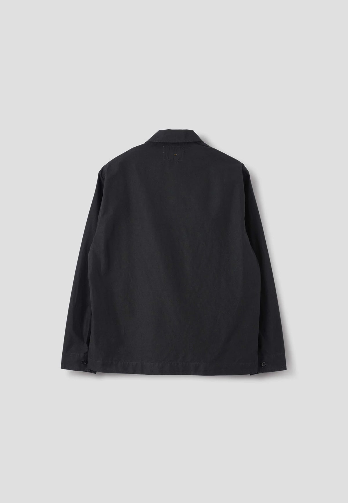 LS Offset Placket Polo Denim Plainweave Black_6