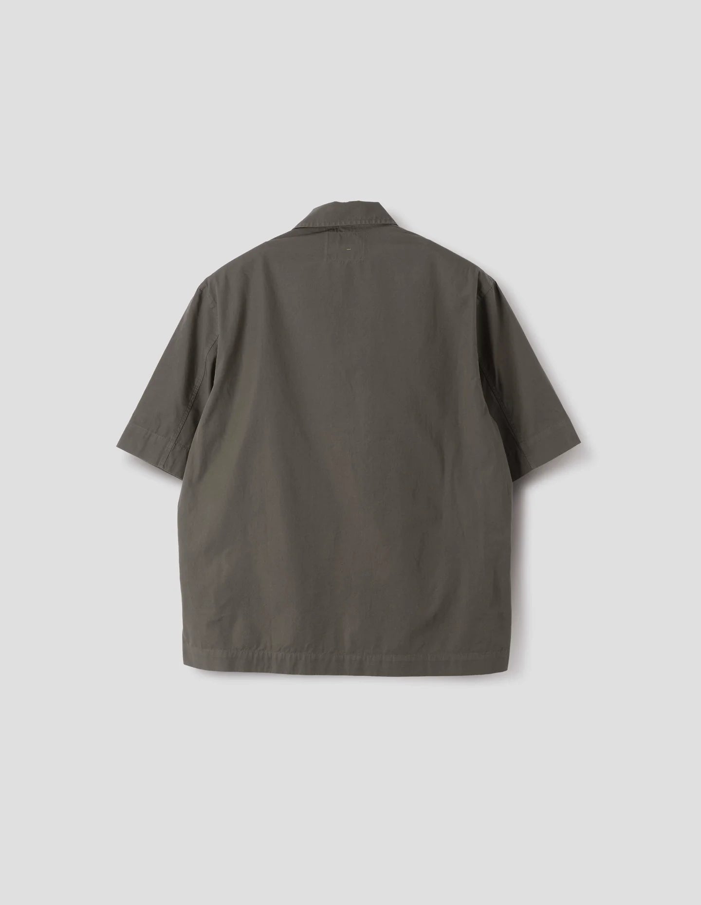 Offset Placket Polo Washed Cotton Poplin Mole_4