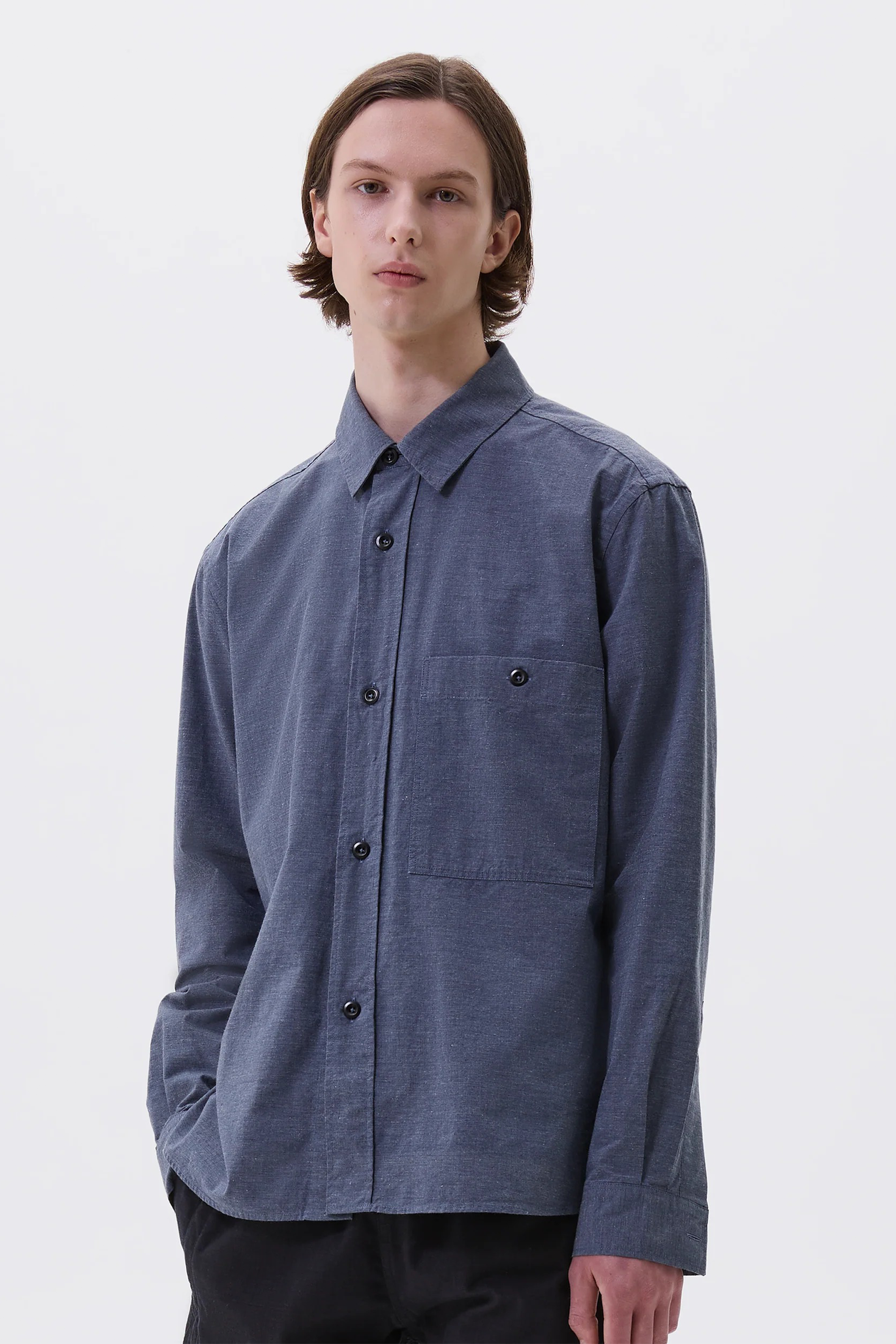 Overall Shirt Dry Cotton End On End Uniform Blue_1