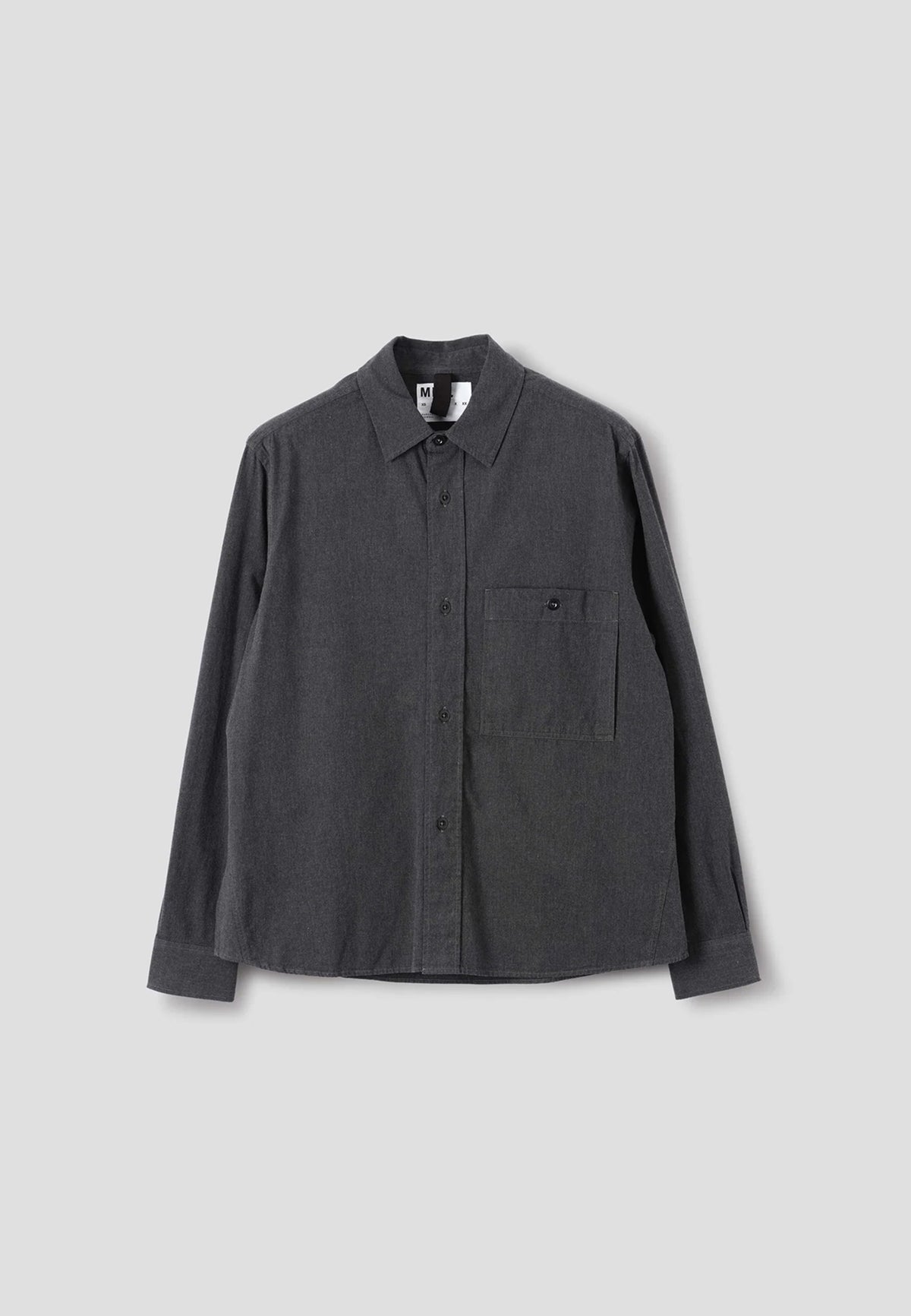 Overall Shirt Japanese Melange Cotton Chambray Charcoal_5