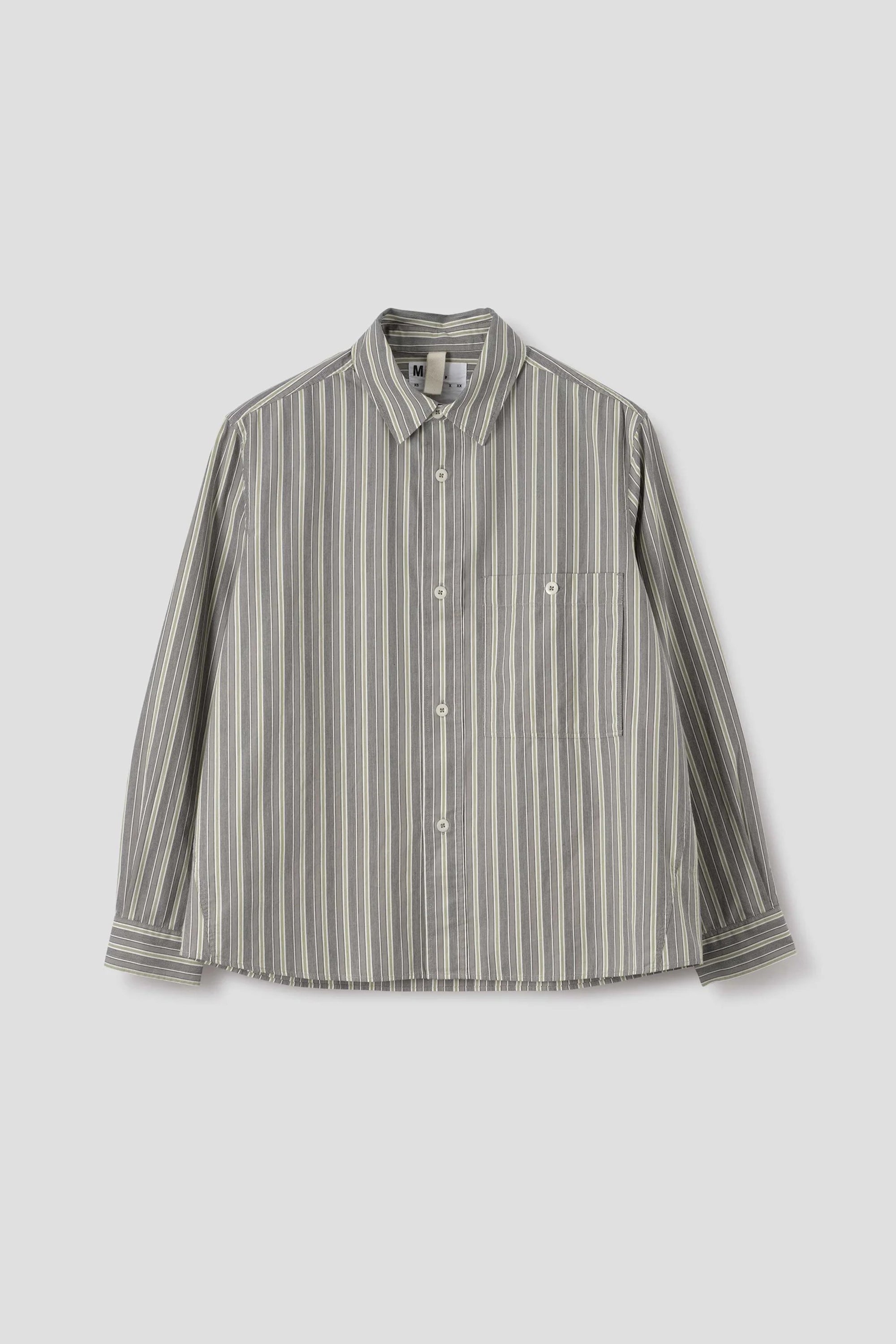 Overall Shirt Pyjama Stripe Cotton Off White/ Grey/ Zest_4
