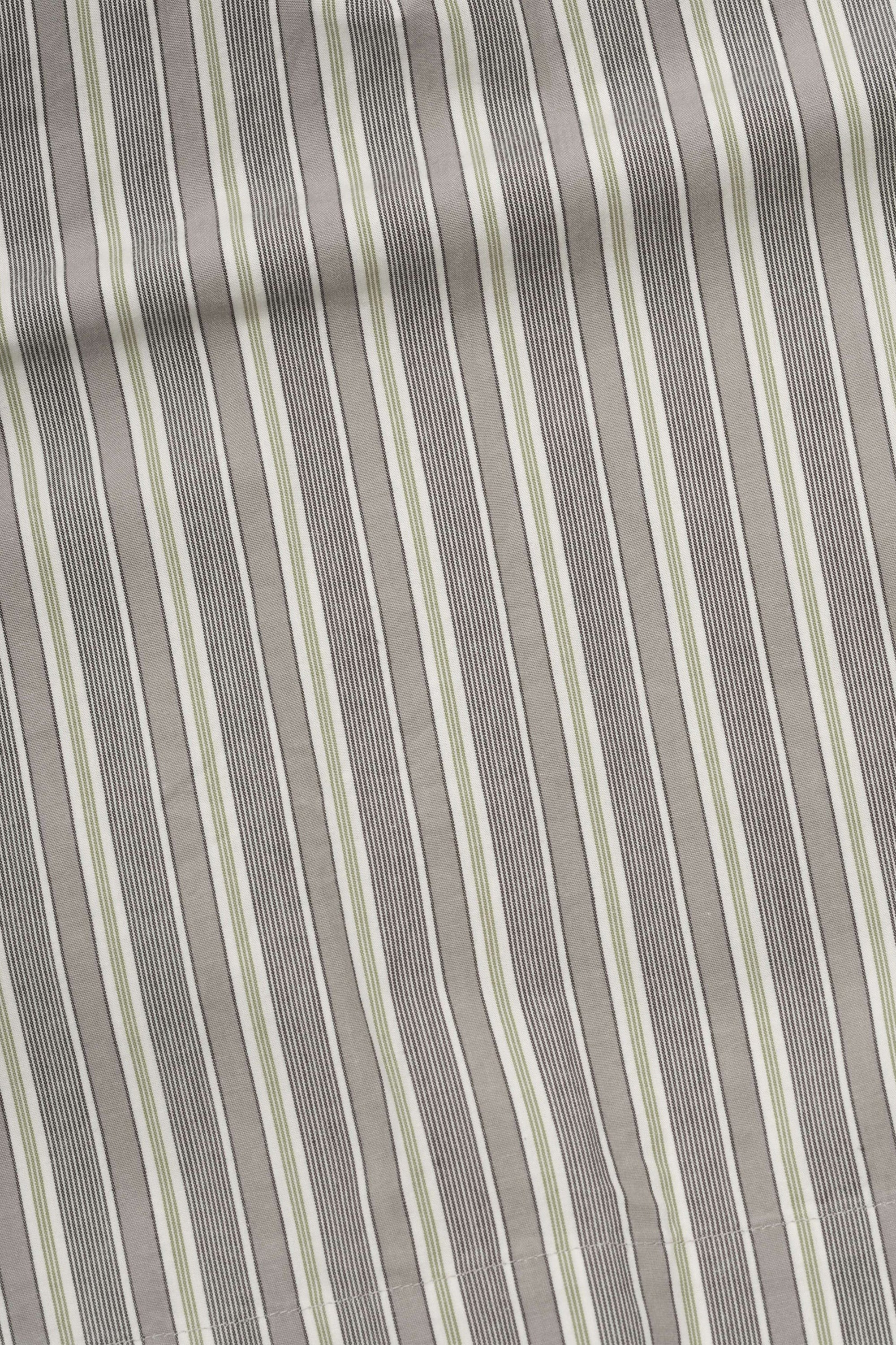 Overall Shirt Pyjama Stripe Cotton Off White/ Grey/ Zest_6